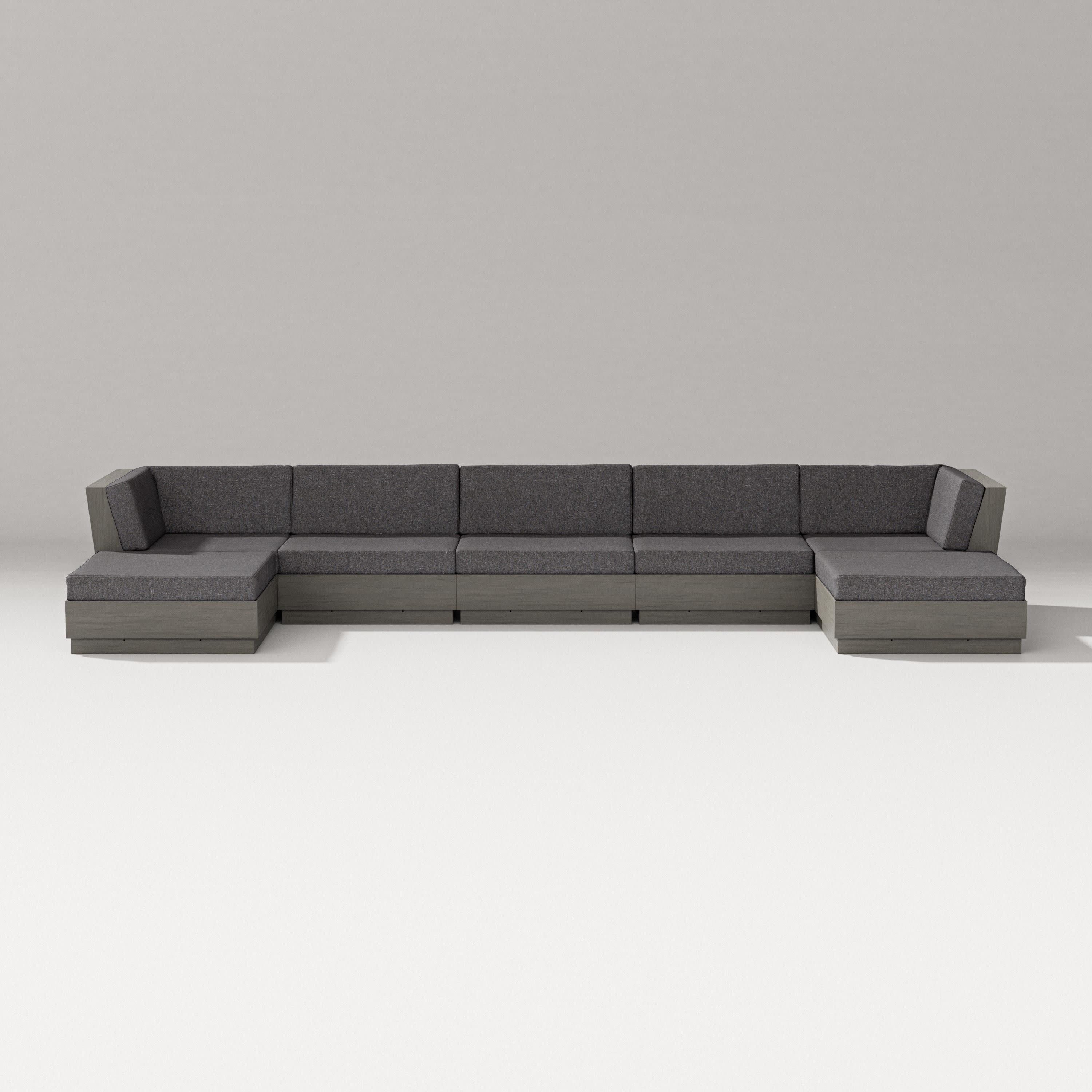 Elevate 7-Piece Double Chaise Sectional in Driftwood / Ash Charcoal