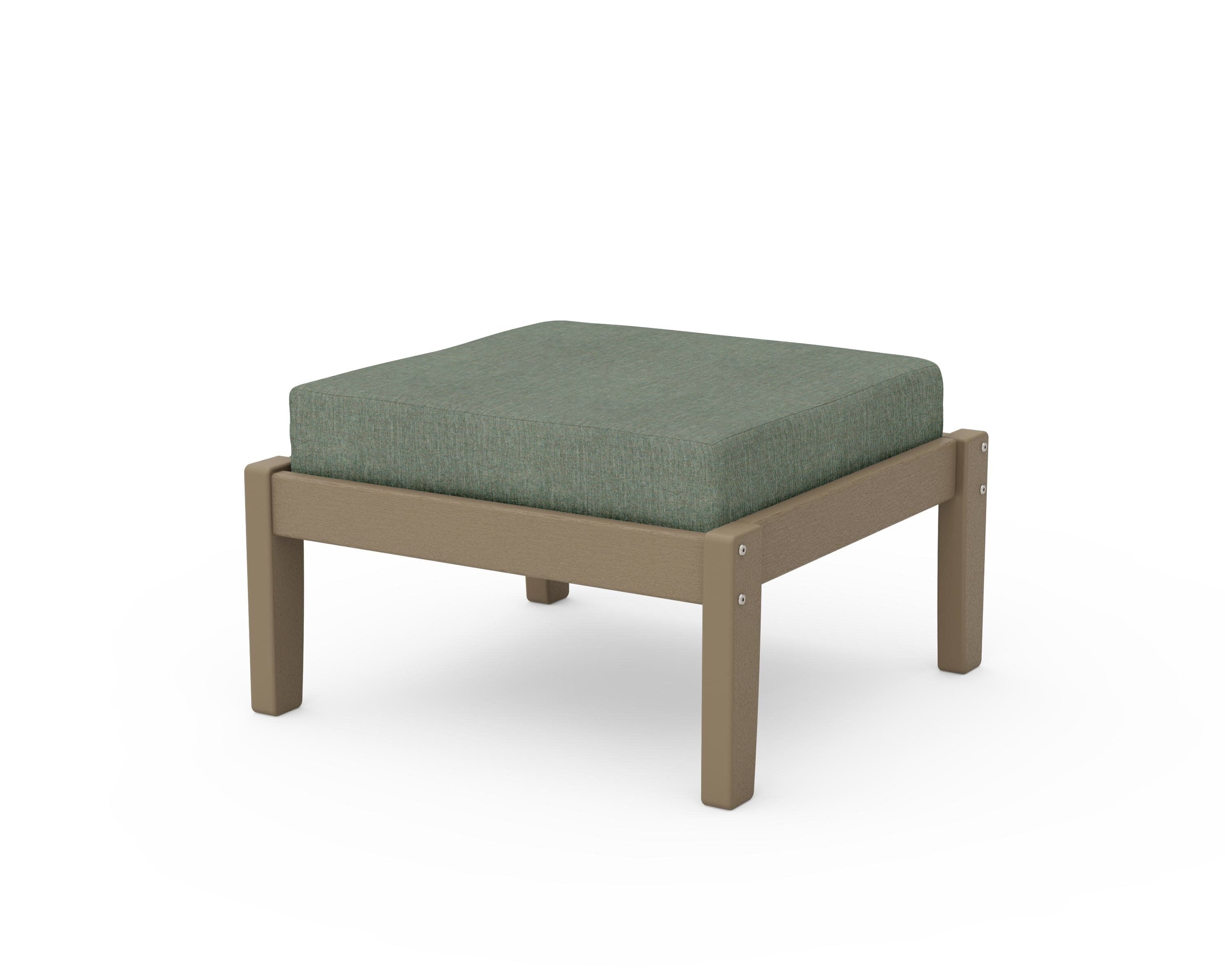 Deep Seating Ottoman in Vintage Sahara / Cast Sage