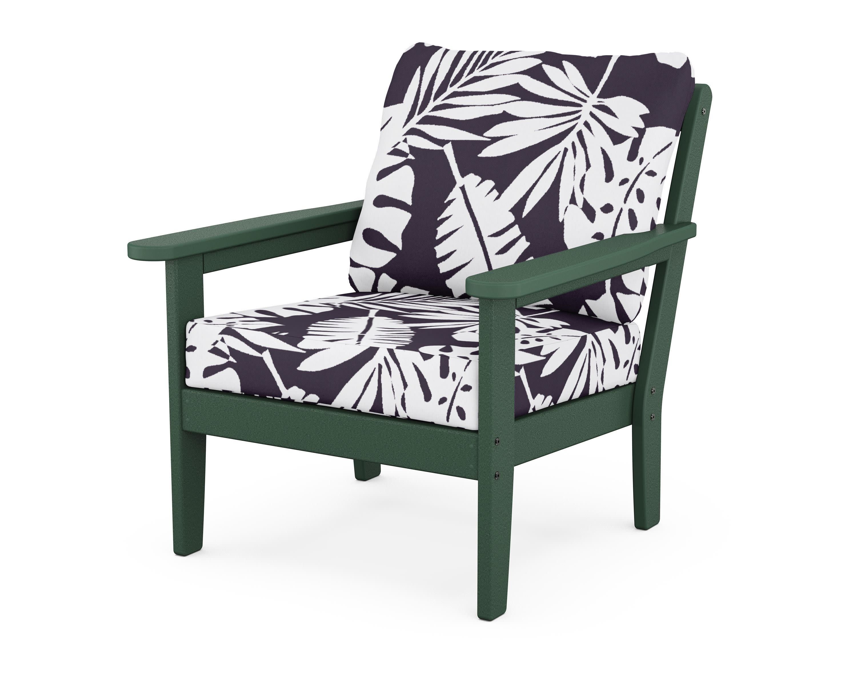 Cottage Deep Seating Chair in Green / Leaf Navy