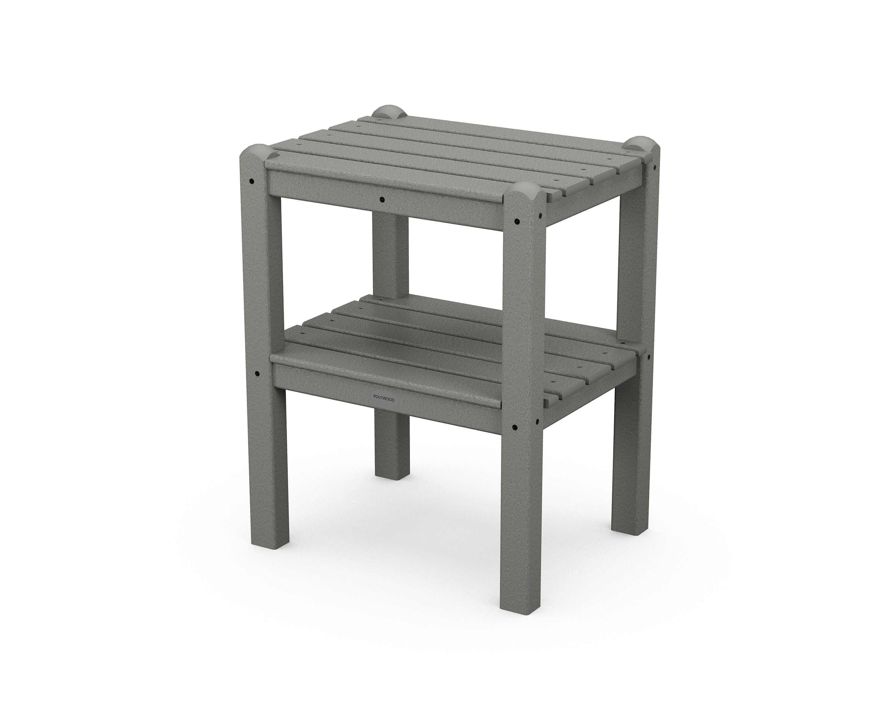 Two Shelf Side Table in Slate Grey