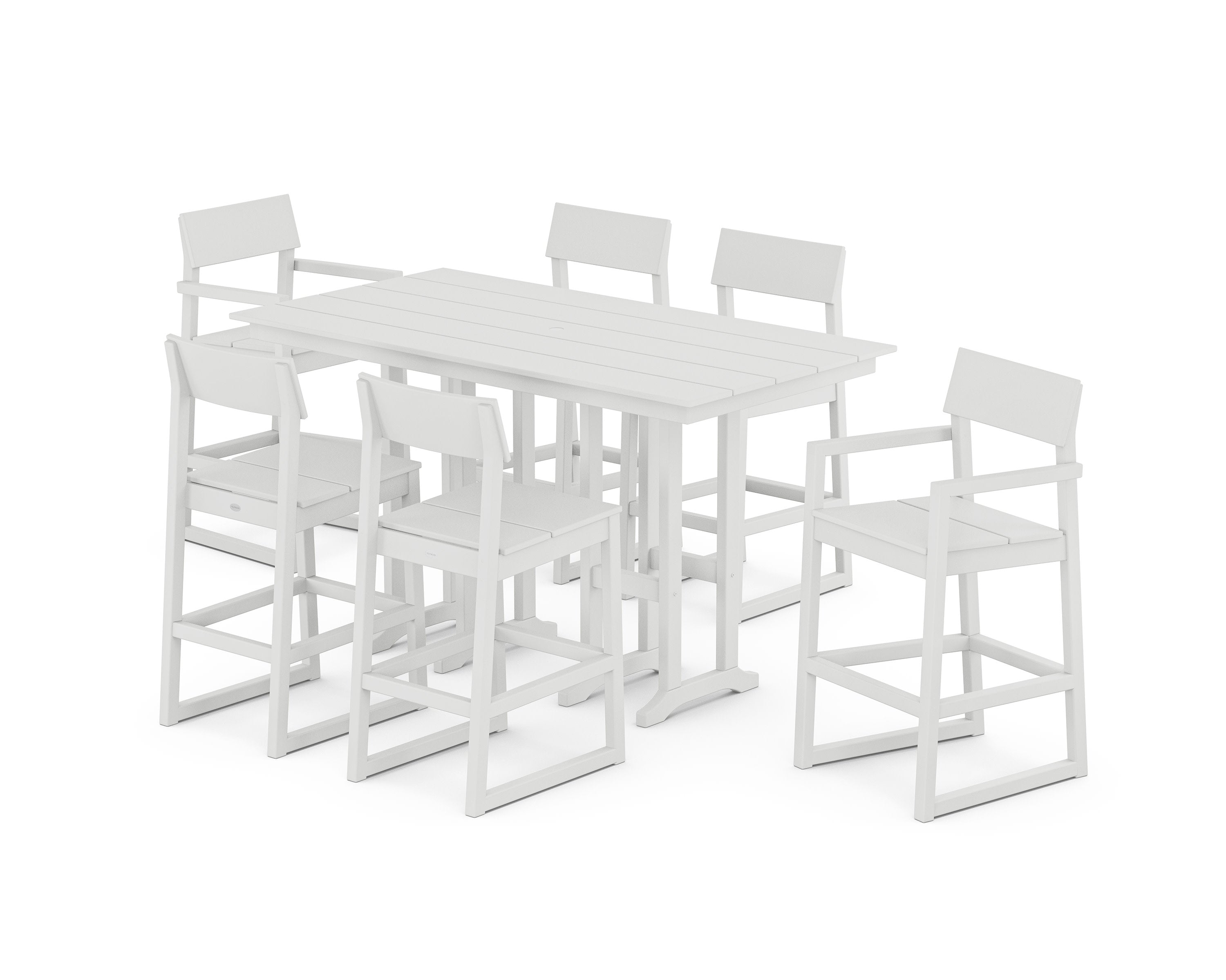 EDGE 7-Piece Farmhouse Bar Set in White