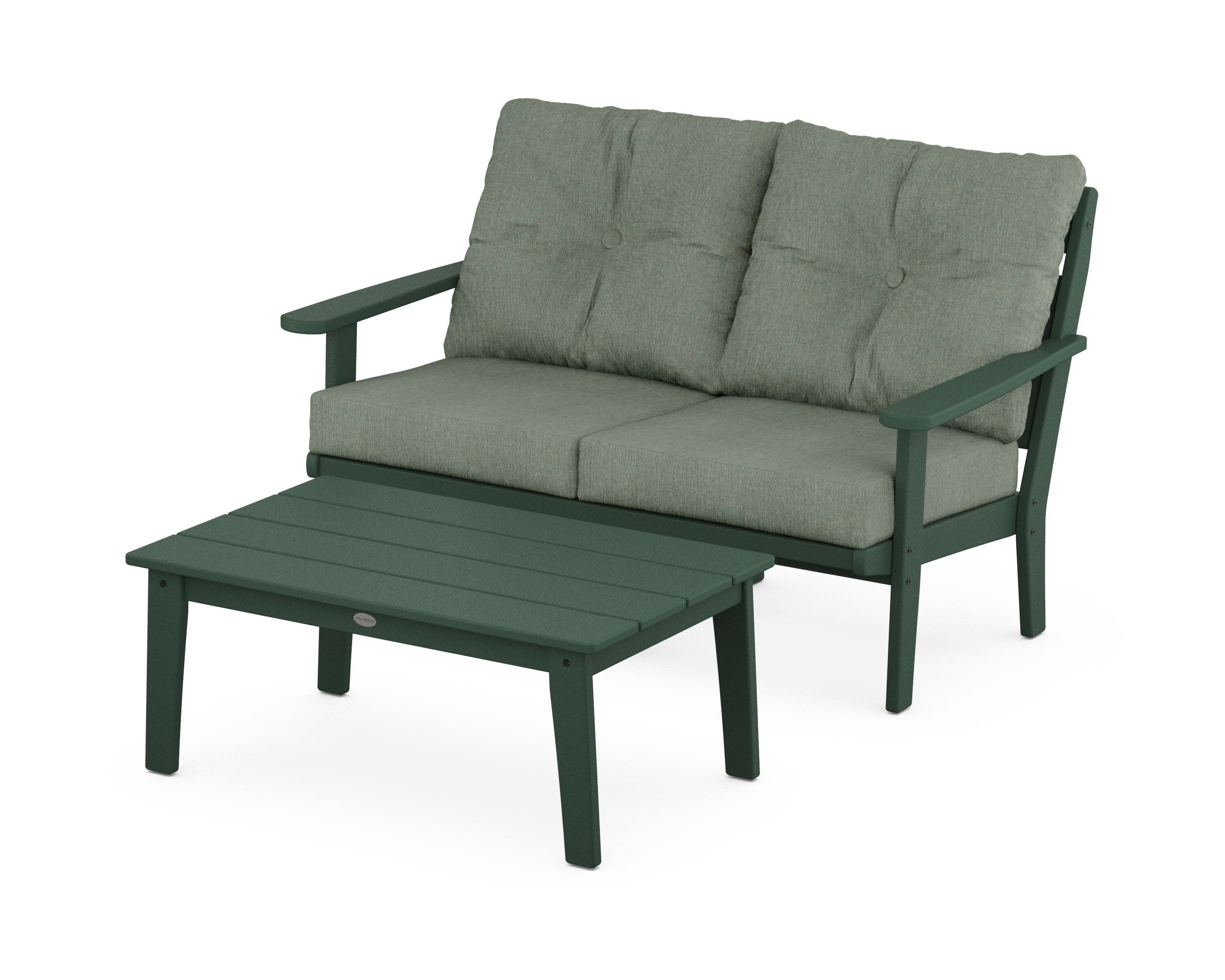 Lakeside 2-Piece Lounge Loveseat Set in Green / Cast Sage