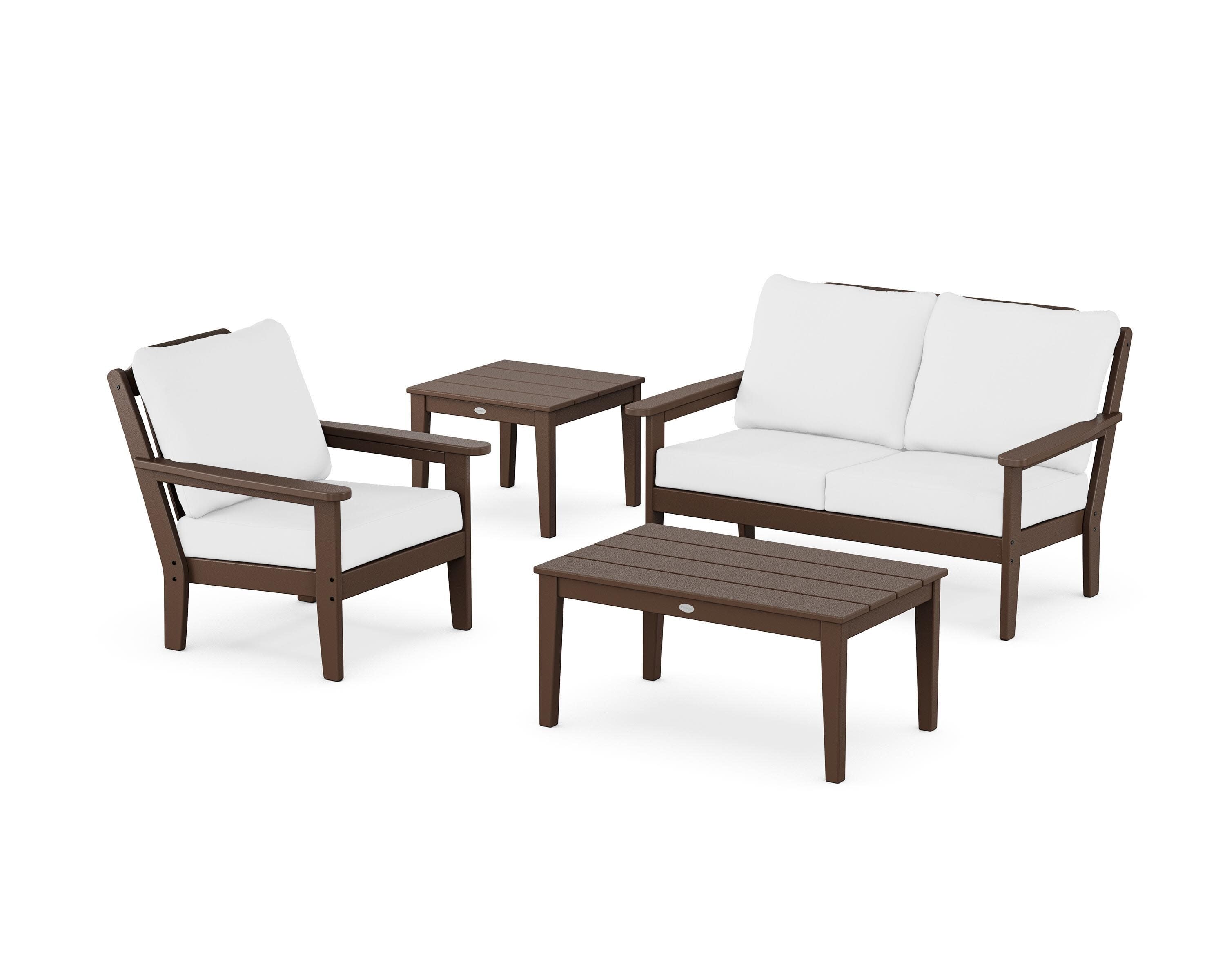 Wovendale 4-Piece Deep Seating Set in Mahogany / Natural