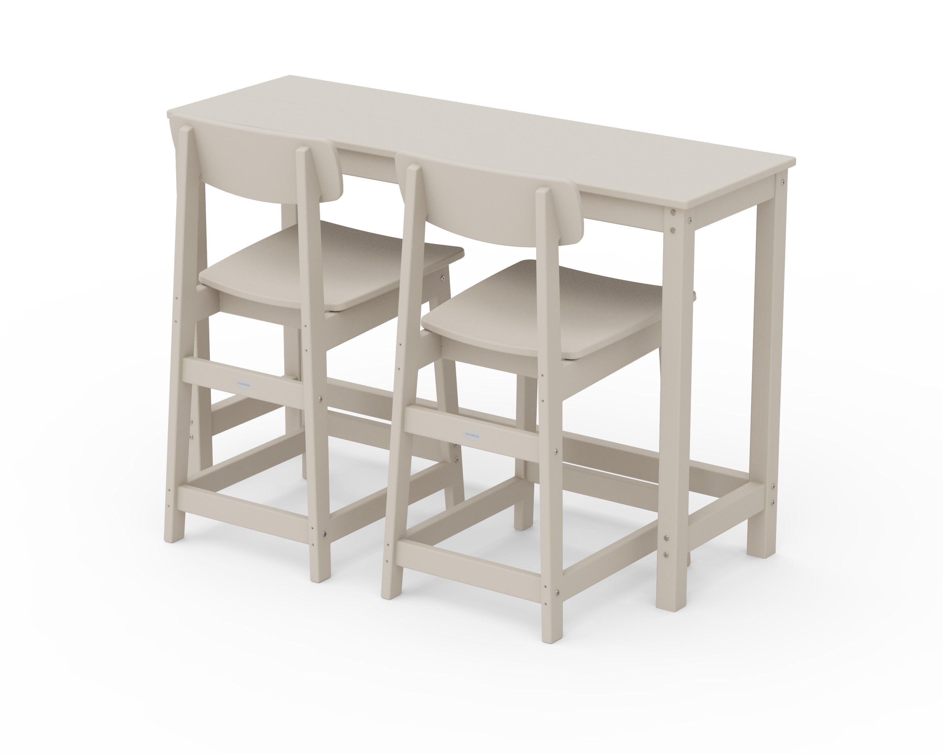 Modern Studio Urban Counter Chair 3-Piece Balcony Set in Sand
