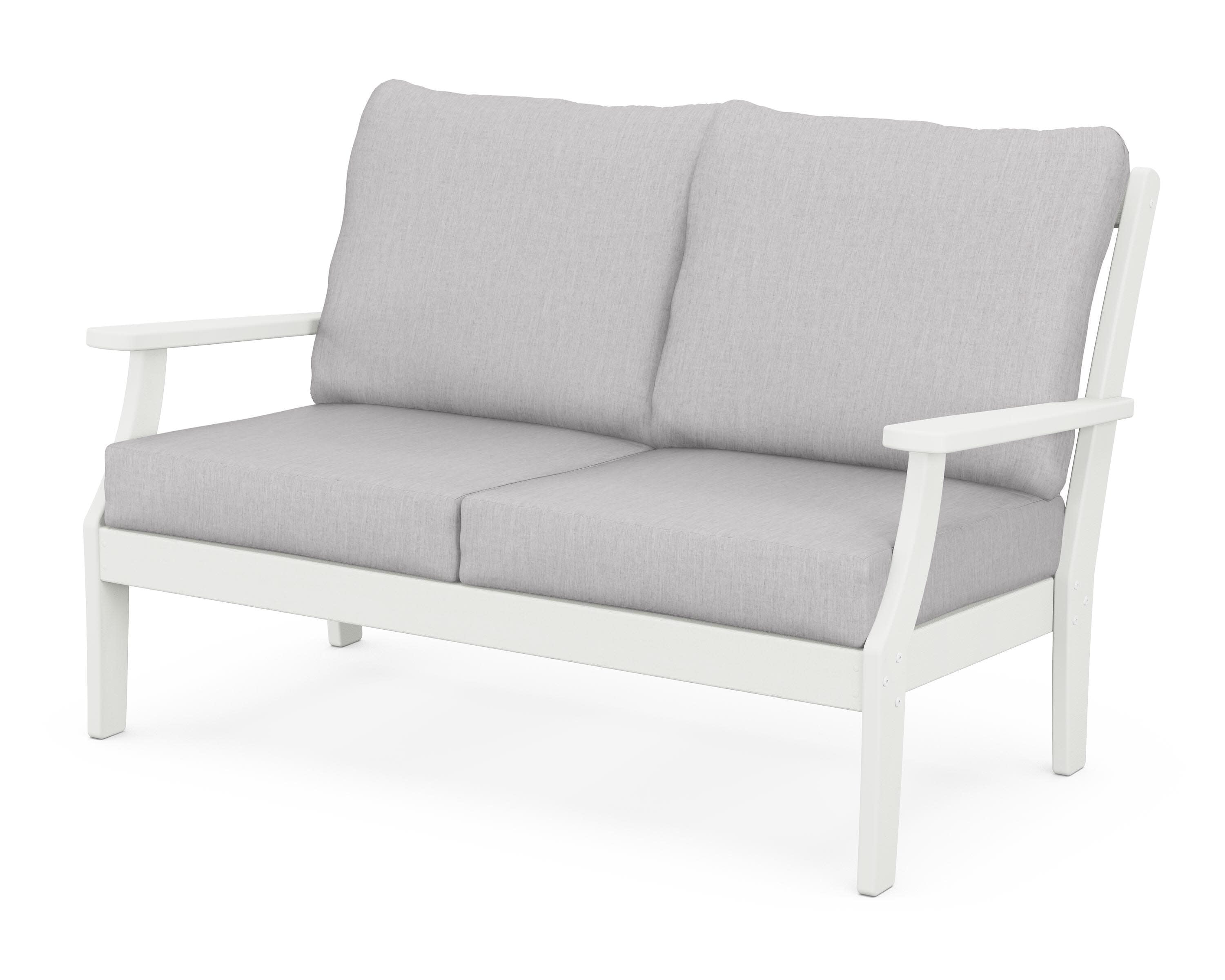 Braxton Deep Seating Loveseat in Vintage White / Granite