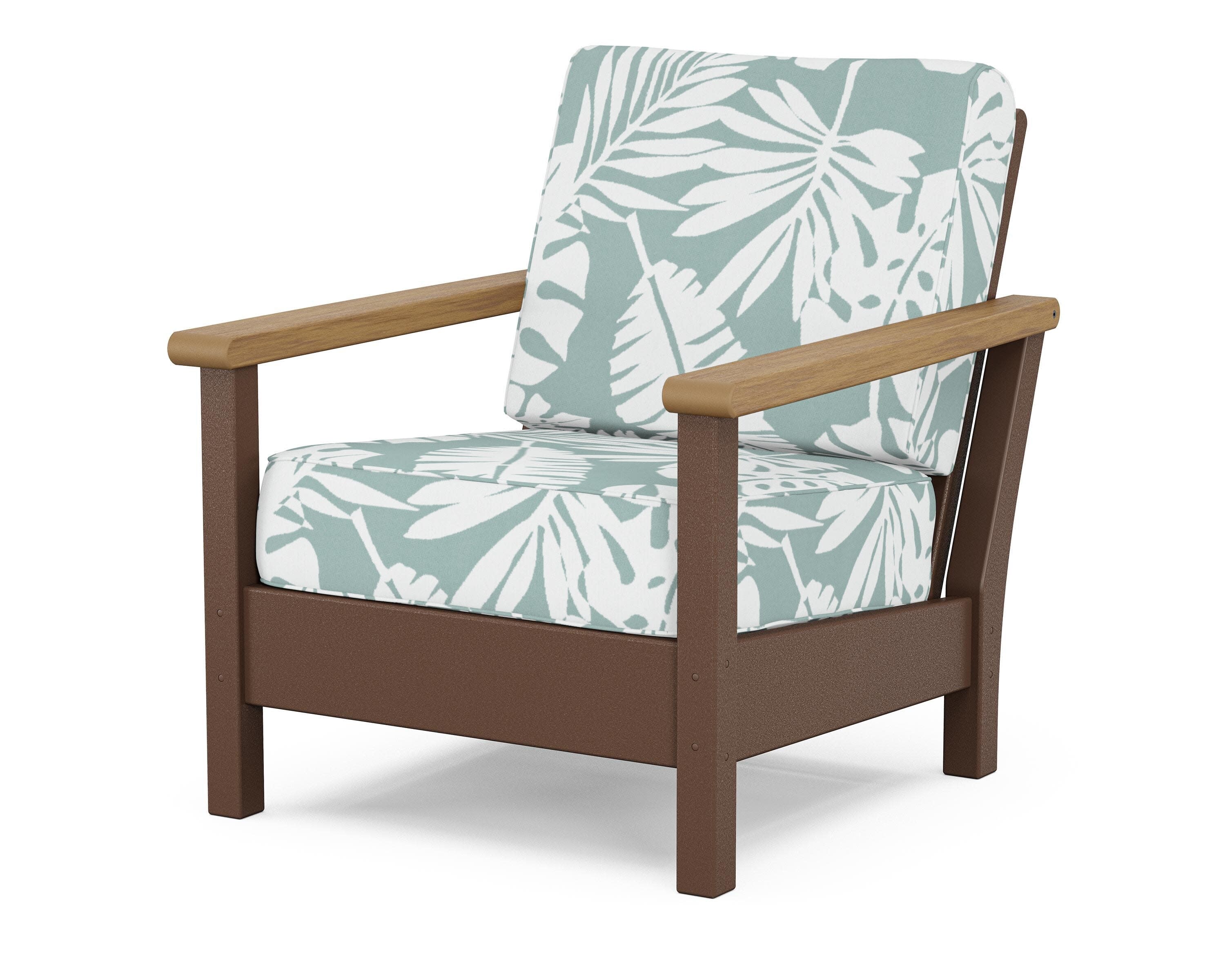 Harbour Deep Seating Chair in Mahogany / Natural / Leaf Glacier Spa