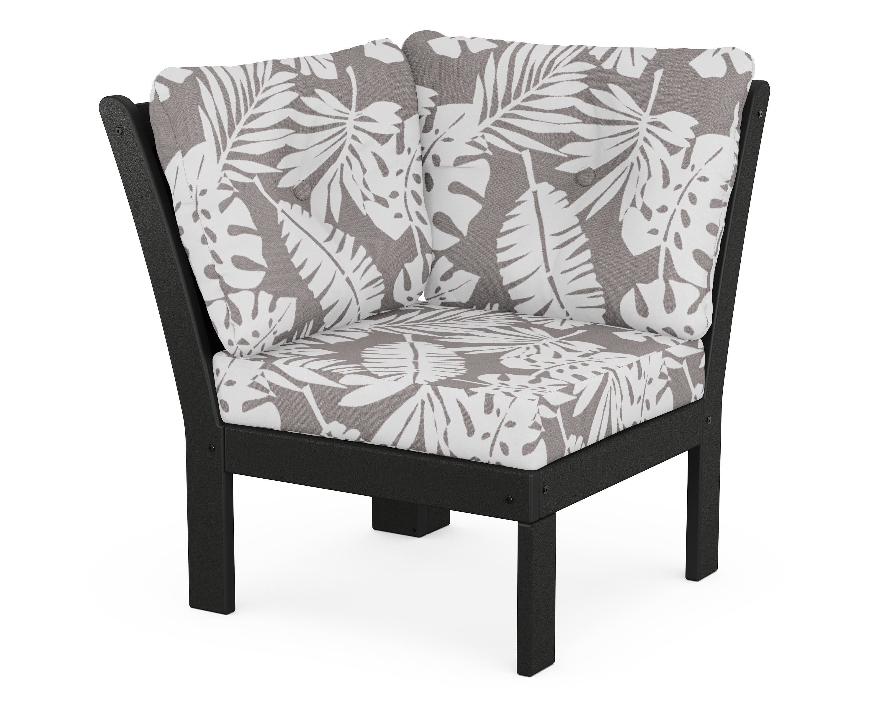 Vineyard Modular Corner Chair in Black / Leaf Grey Mist