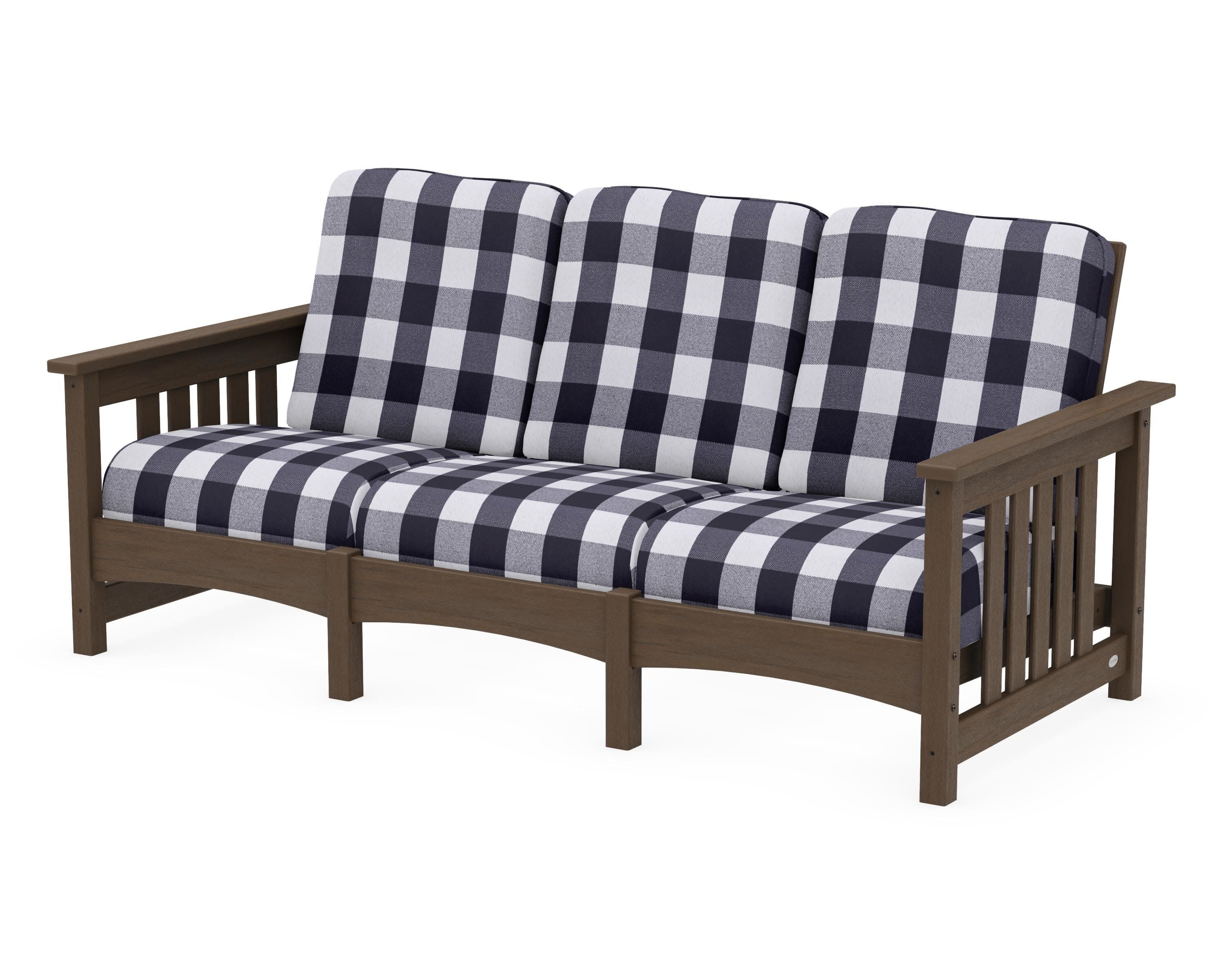 Club Mission Sofa in Kona / Buffalo Plaid Navy