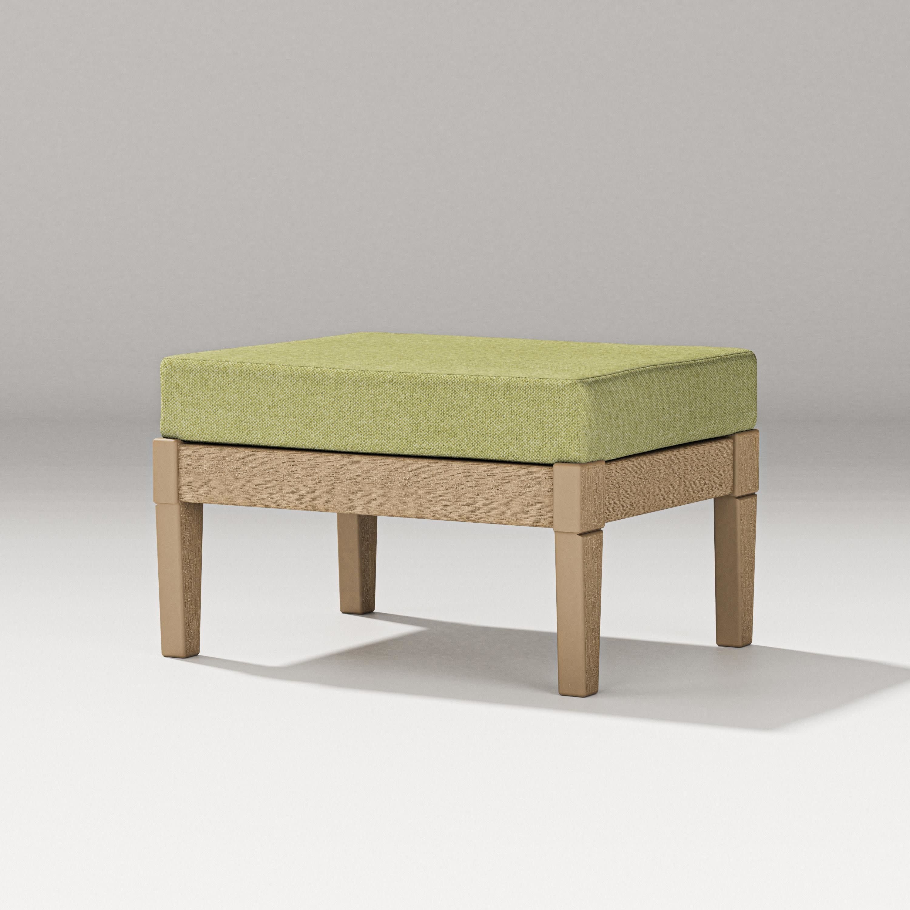 Estate Lounge Ottoman in Vintage Sahara / Chartreuse Boucle
