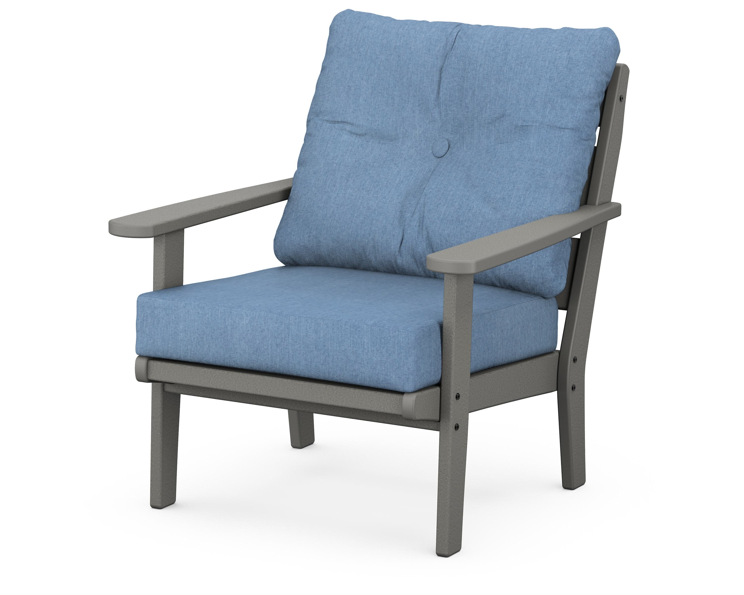 Lakeside Deep Seating Chair in Slate Grey / Sky Blue