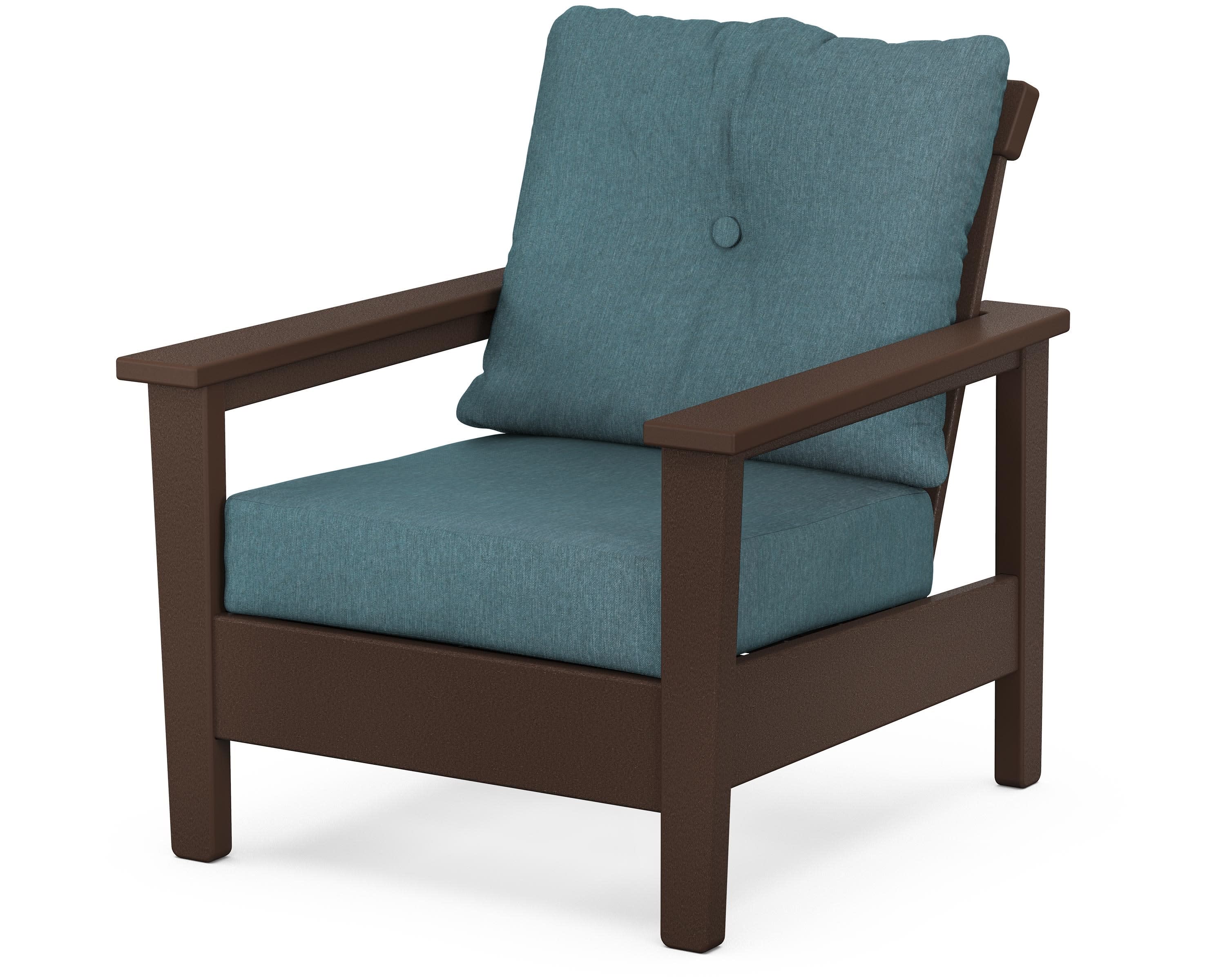 Prescott Deep Seating Chair in Mahogany / Ocean Teal