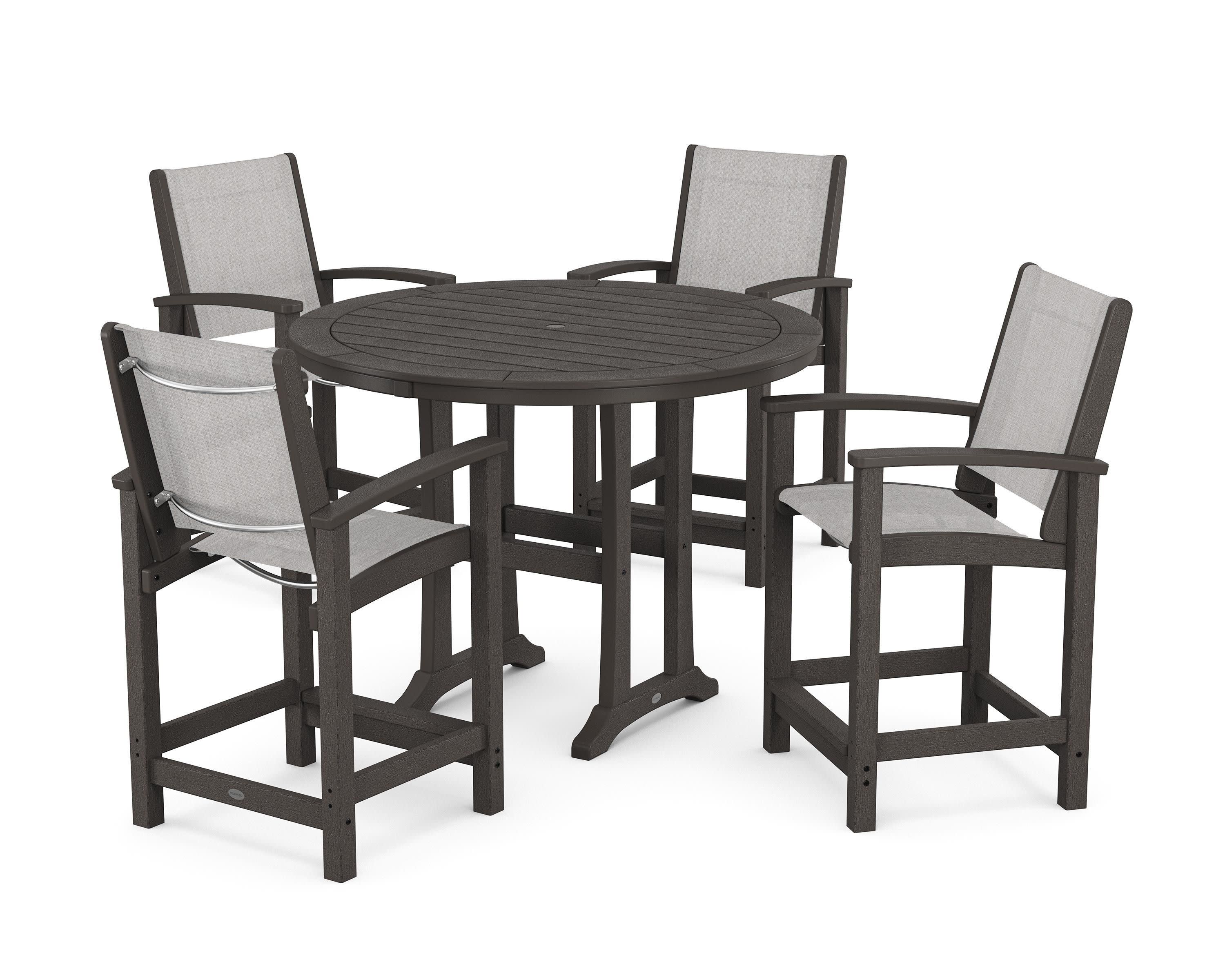 Coastal 5-Piece Counter Set in Vintage Coffee / Parchment Sling
