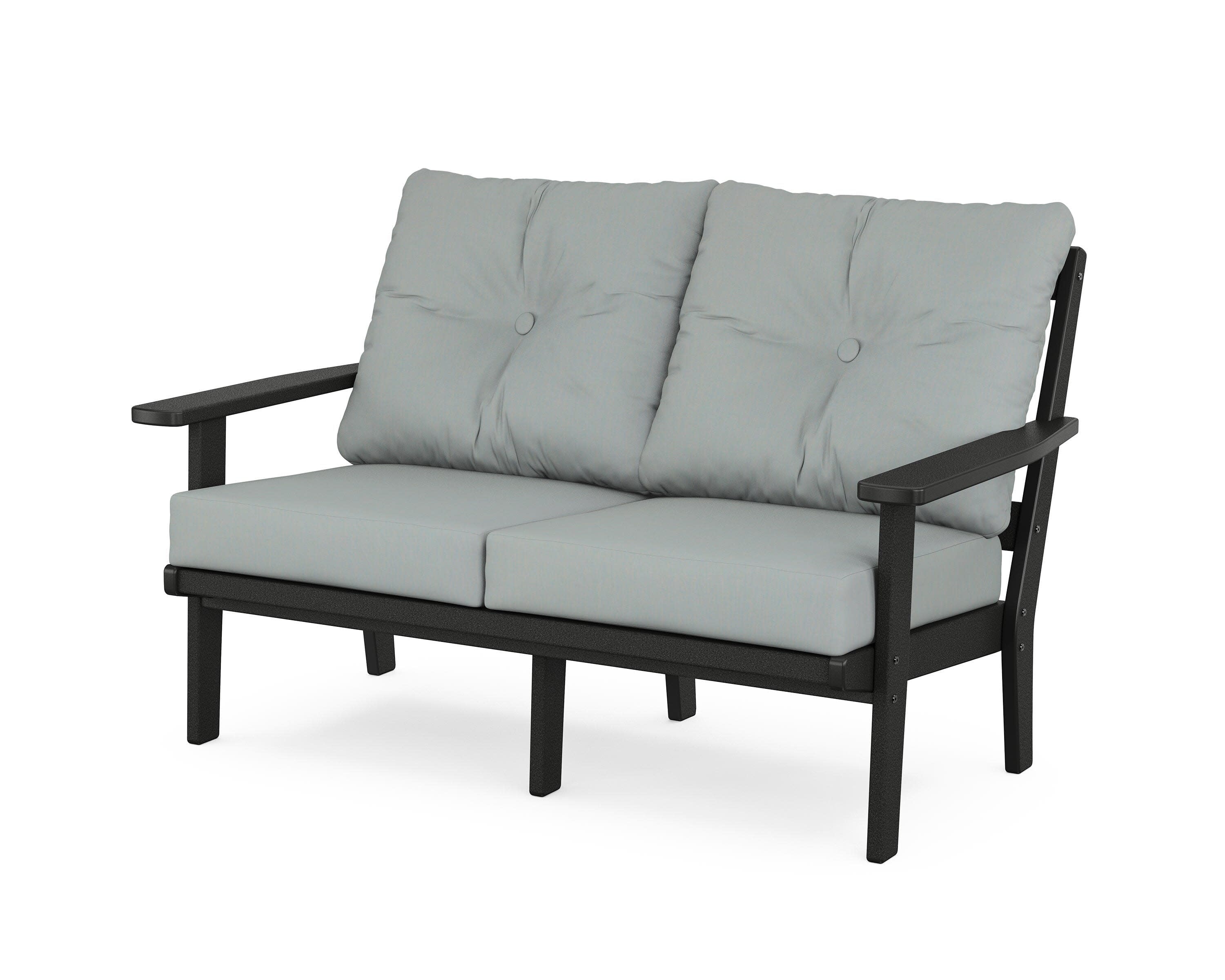 Prairie Deep SeatingLoveseat in Black / Spa
