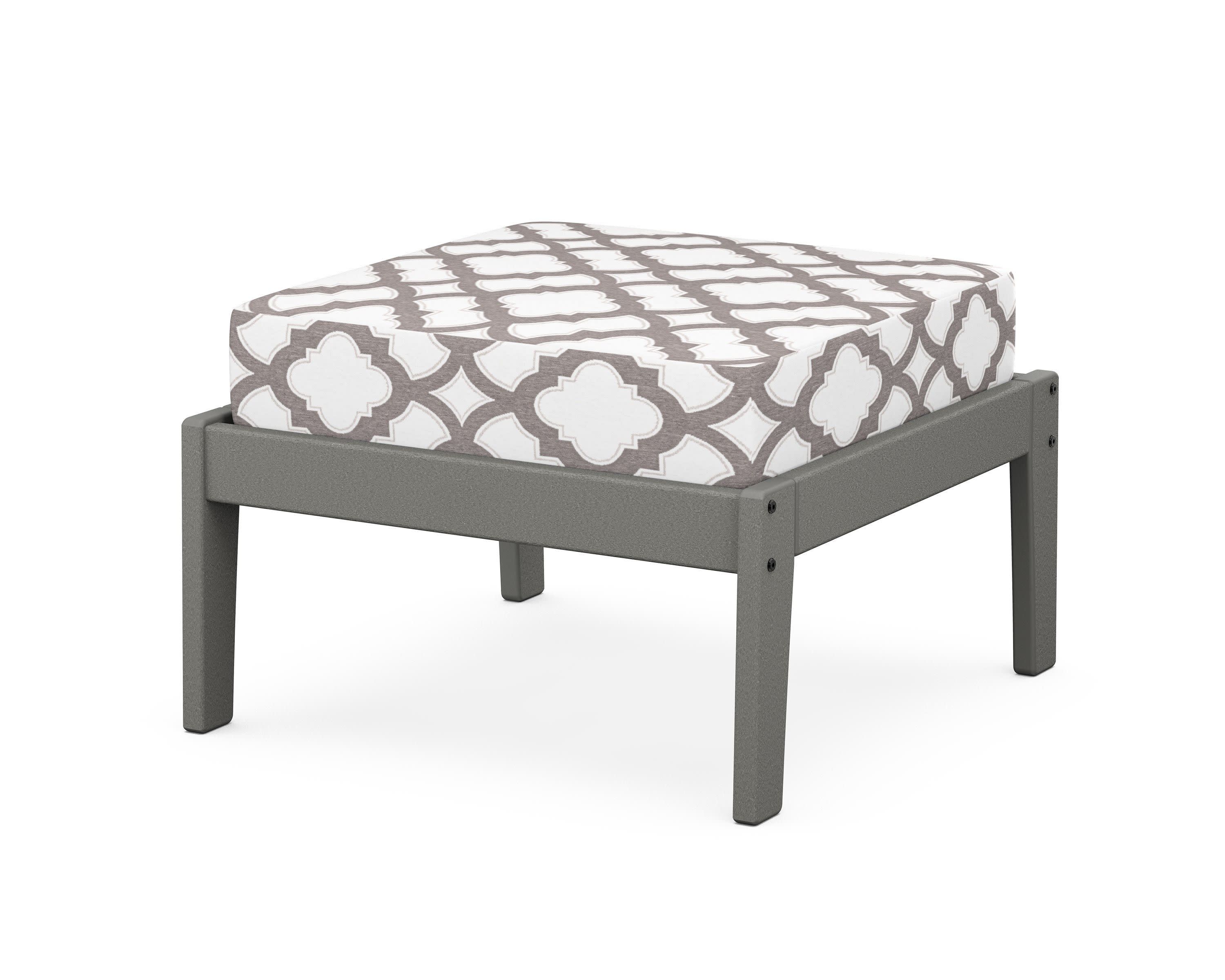Deep Seating Ottoman in Slate Grey / Trellis Grey Mist