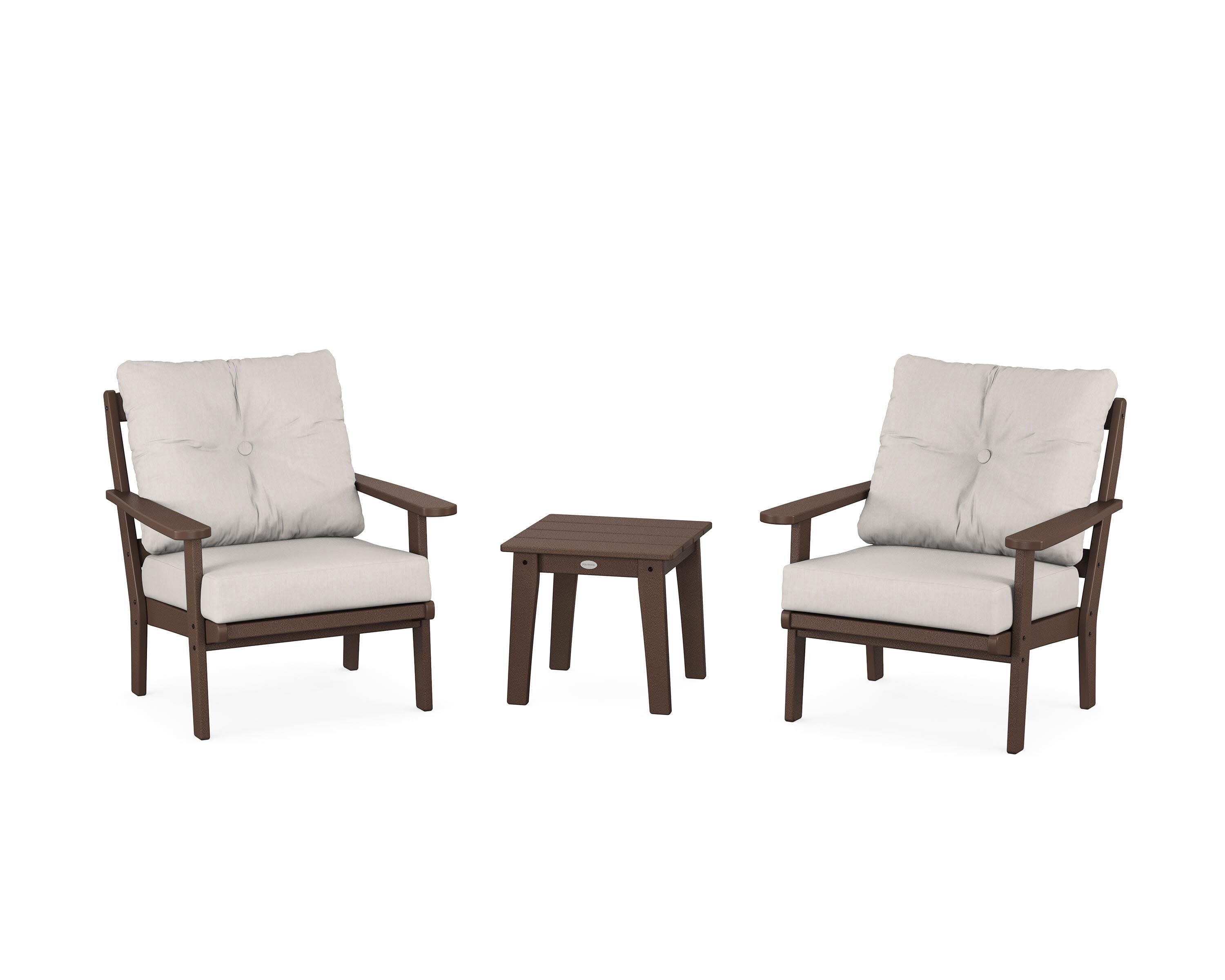 Mission 3-Piece Deep Seating Set in Mahogany / Cast Ash