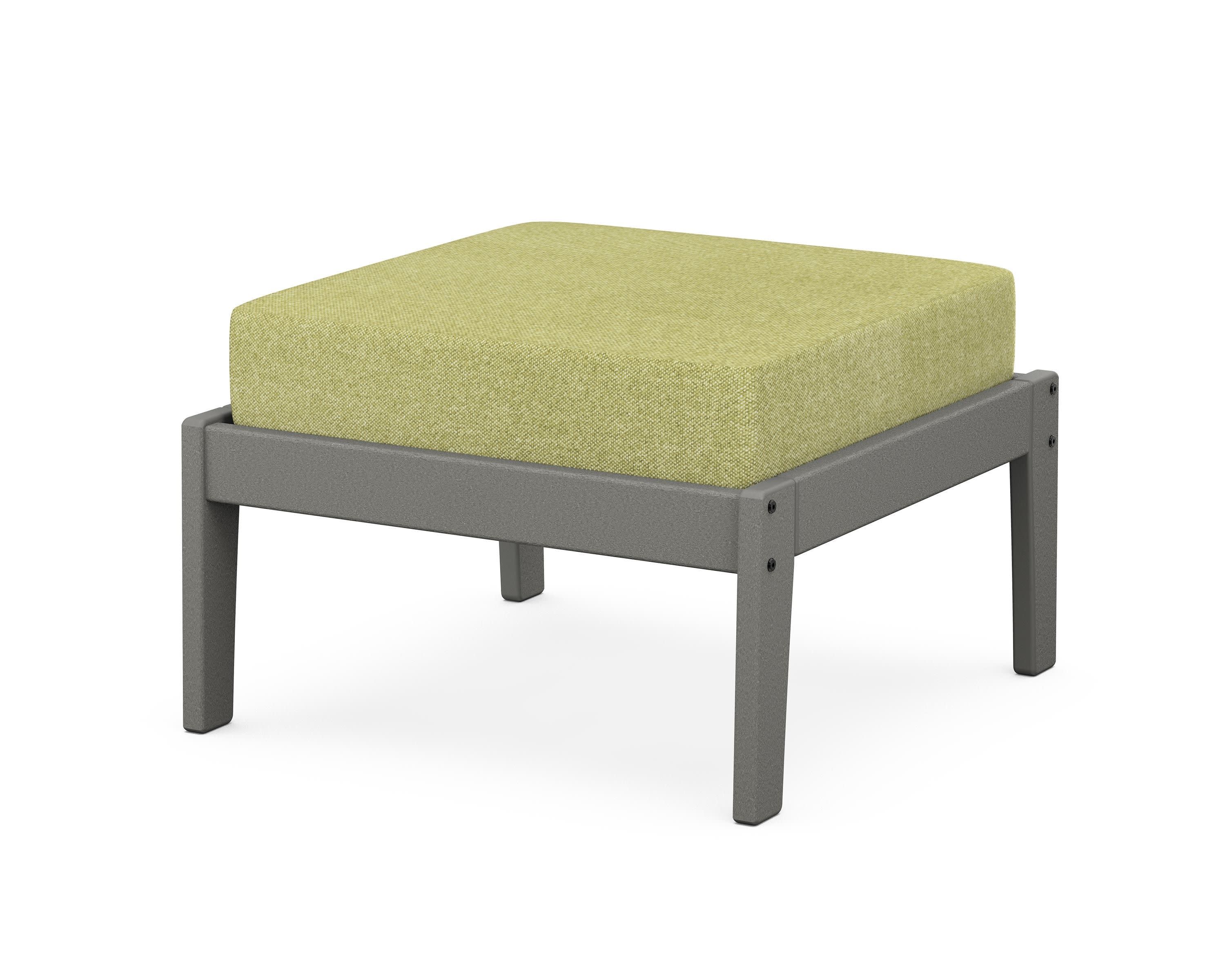 Deep Seating Ottoman in Slate Grey / Chartreuse Boucle