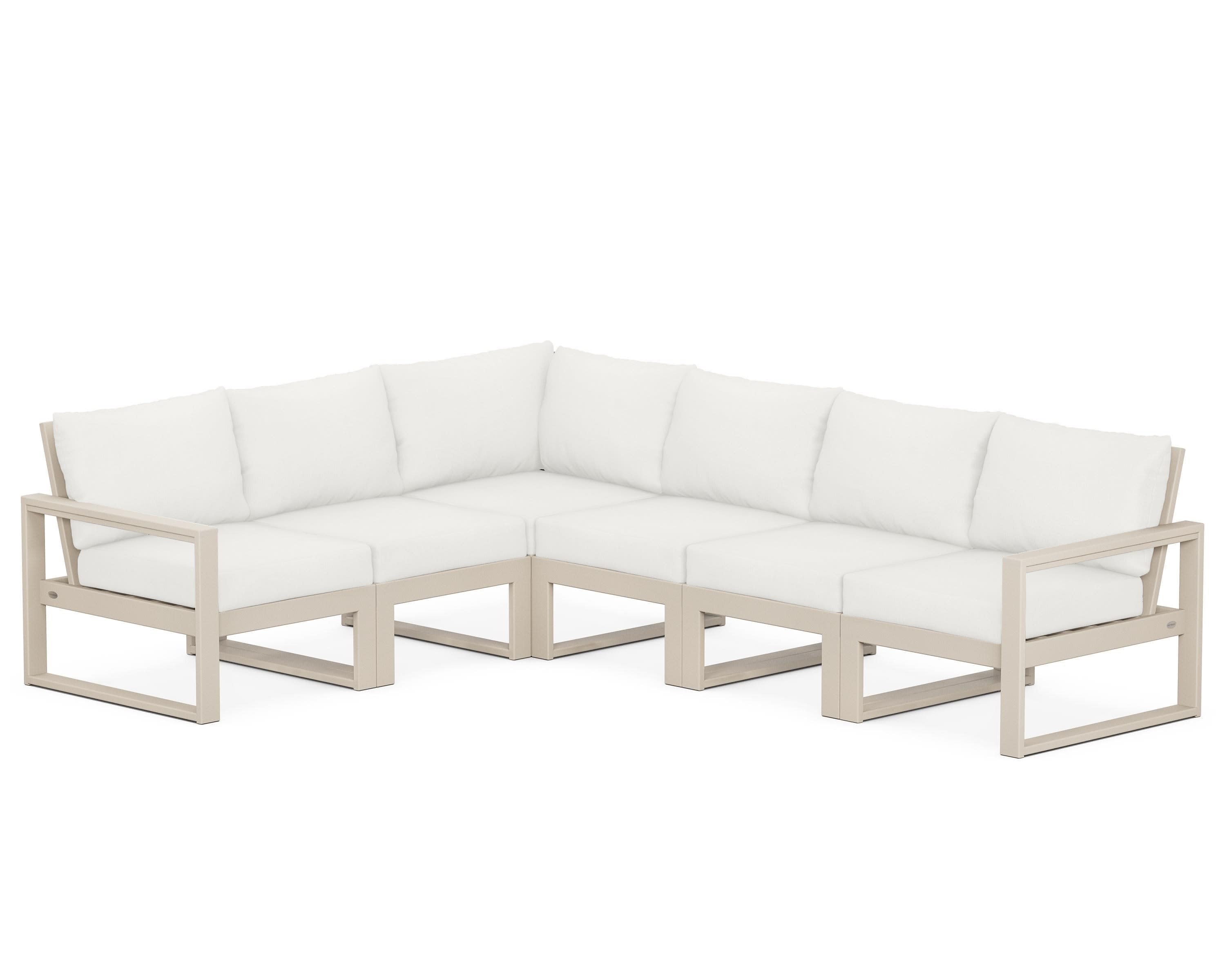EDGE 6-Piece Modular Deep Seating Set in Sand / Natural Linen