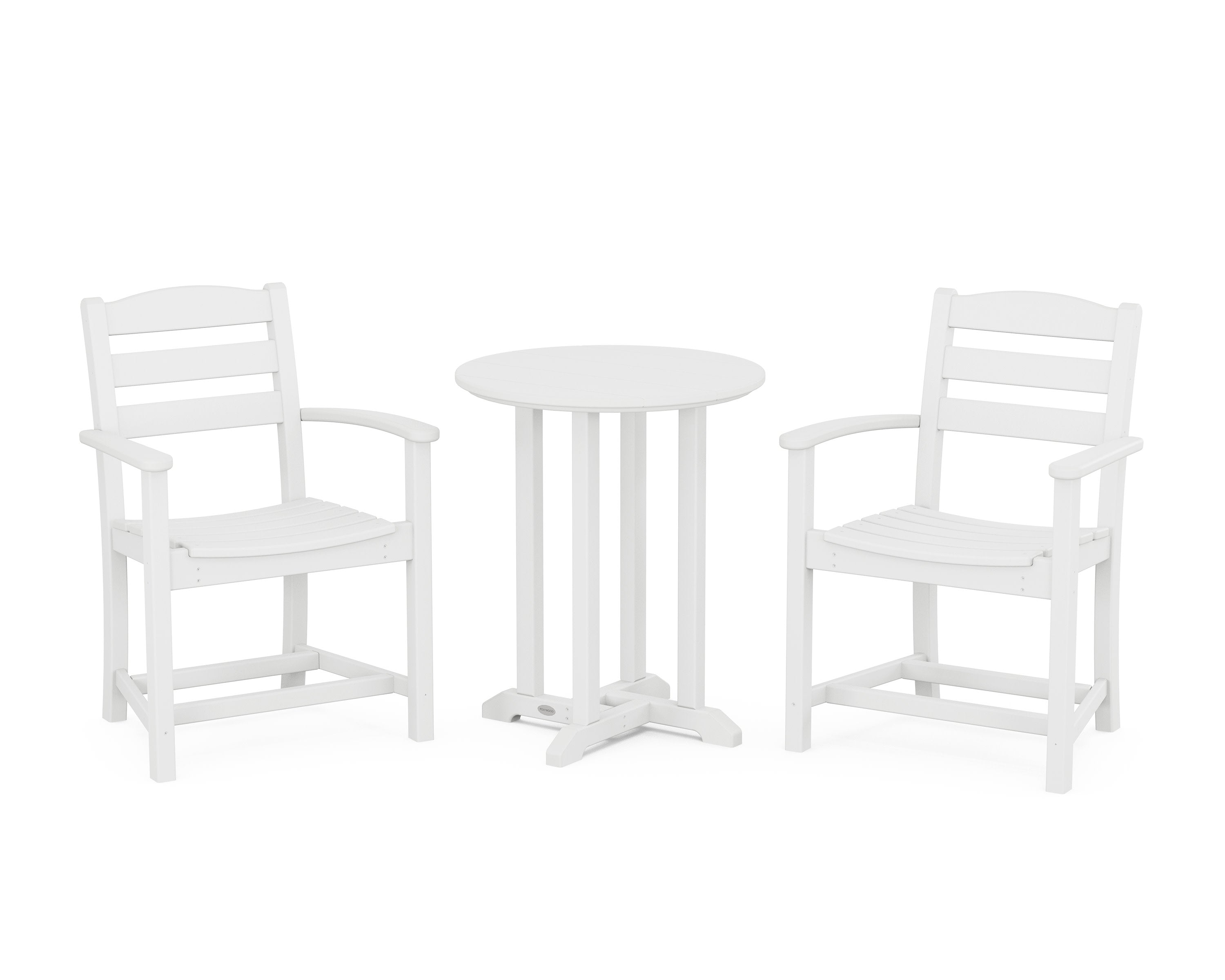 La Casa Caf 3-Piece Round Bistro Dining Set in White