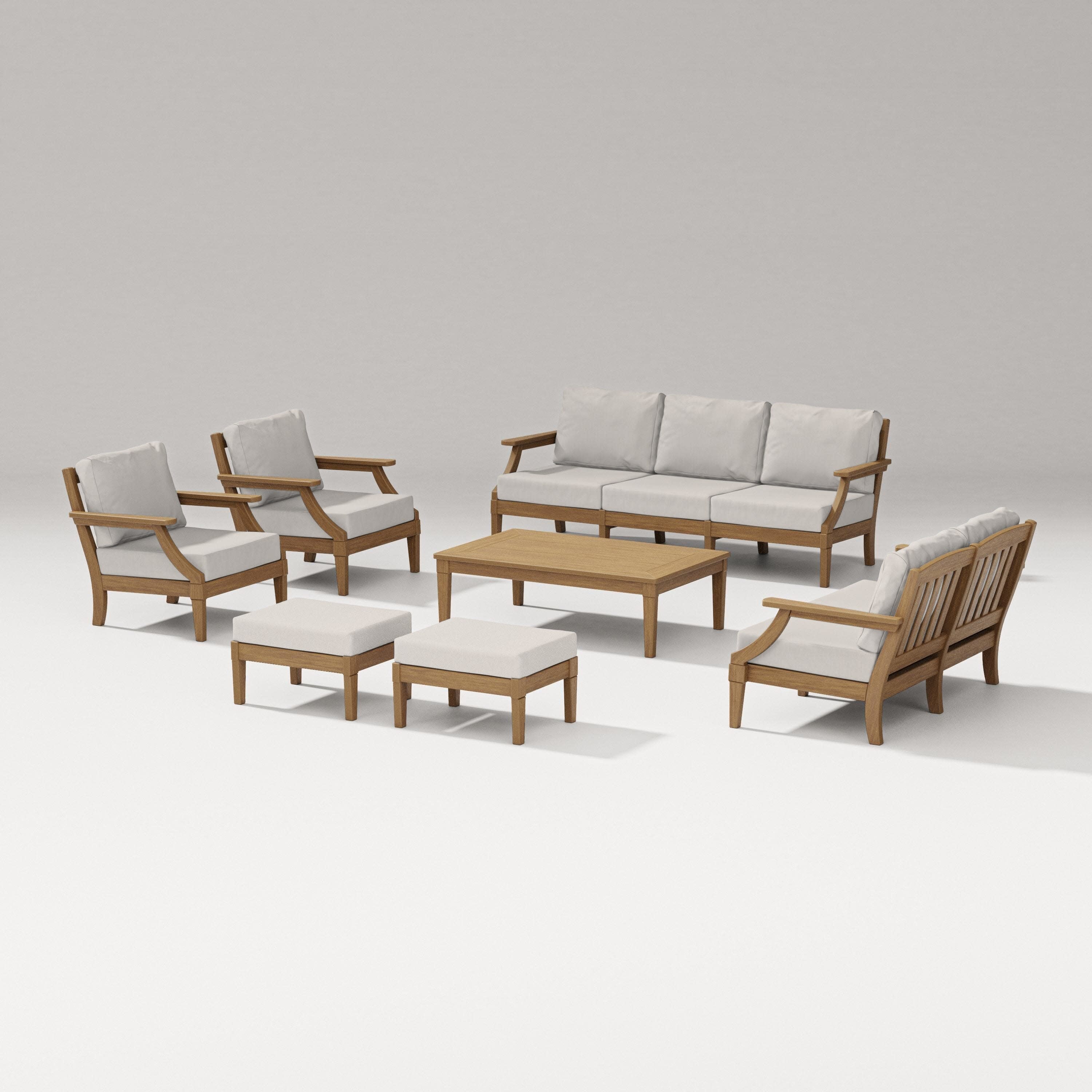 Estate 7-Piece Lounge Sofa Set in Natural / Cast Ash