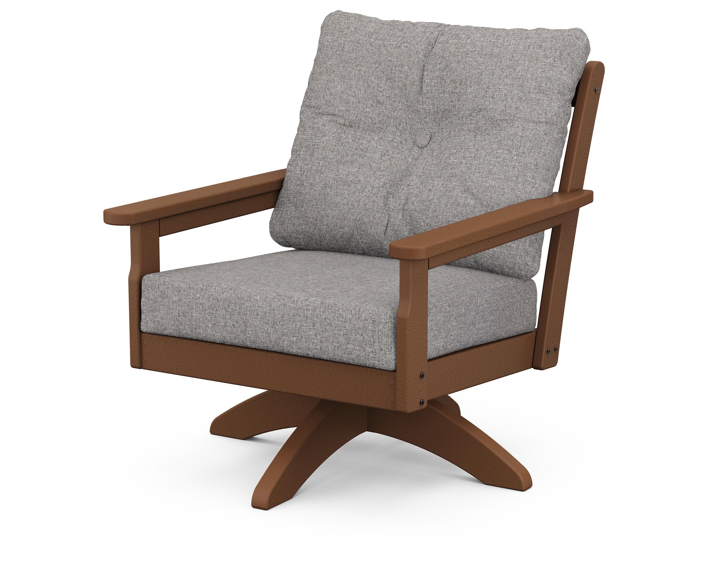 Vineyard Deep Seating Swivel Chair in Teak / Grey Mist