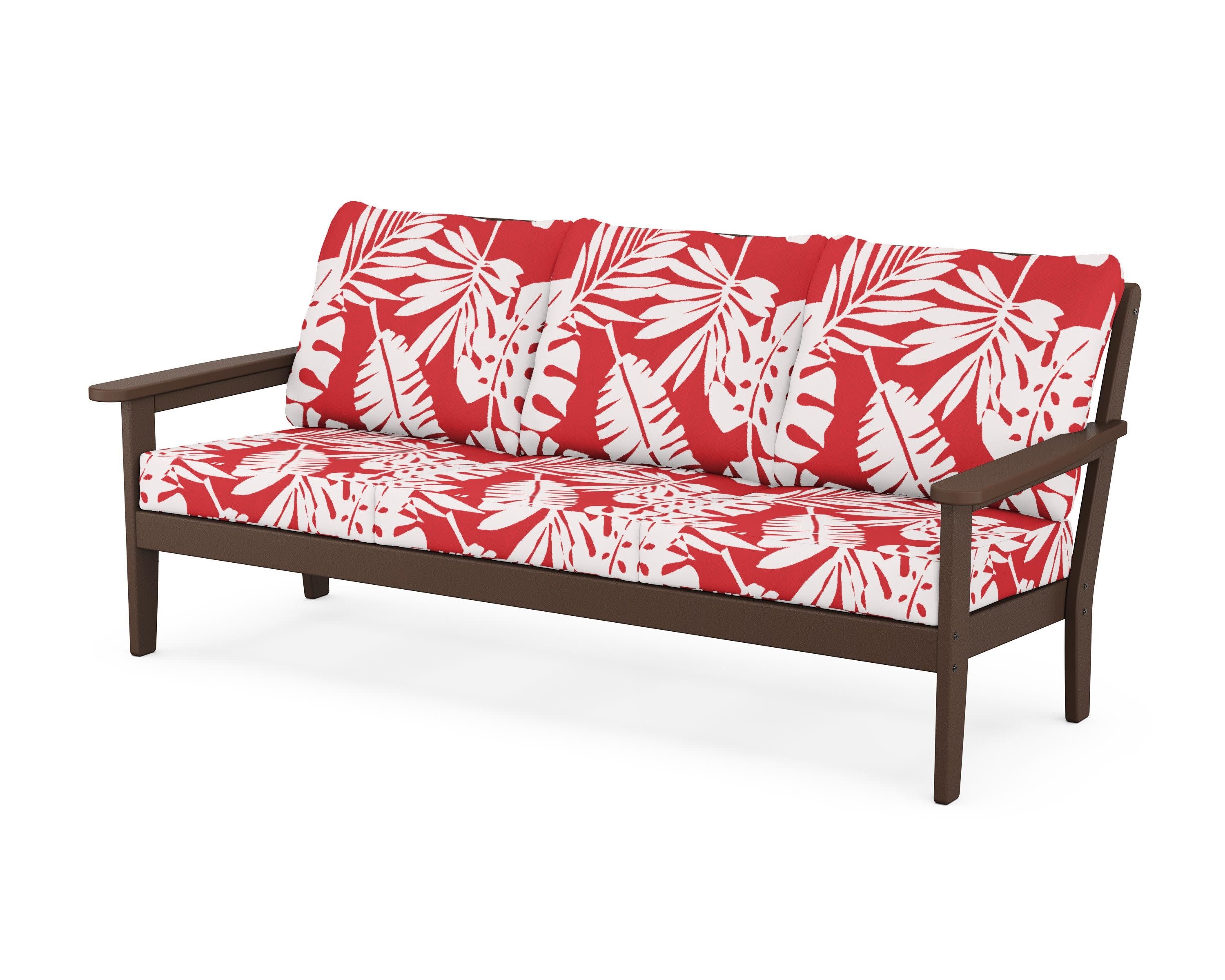 Cottage Deep Seating Sofa in Mahogany / Leaf Crimson