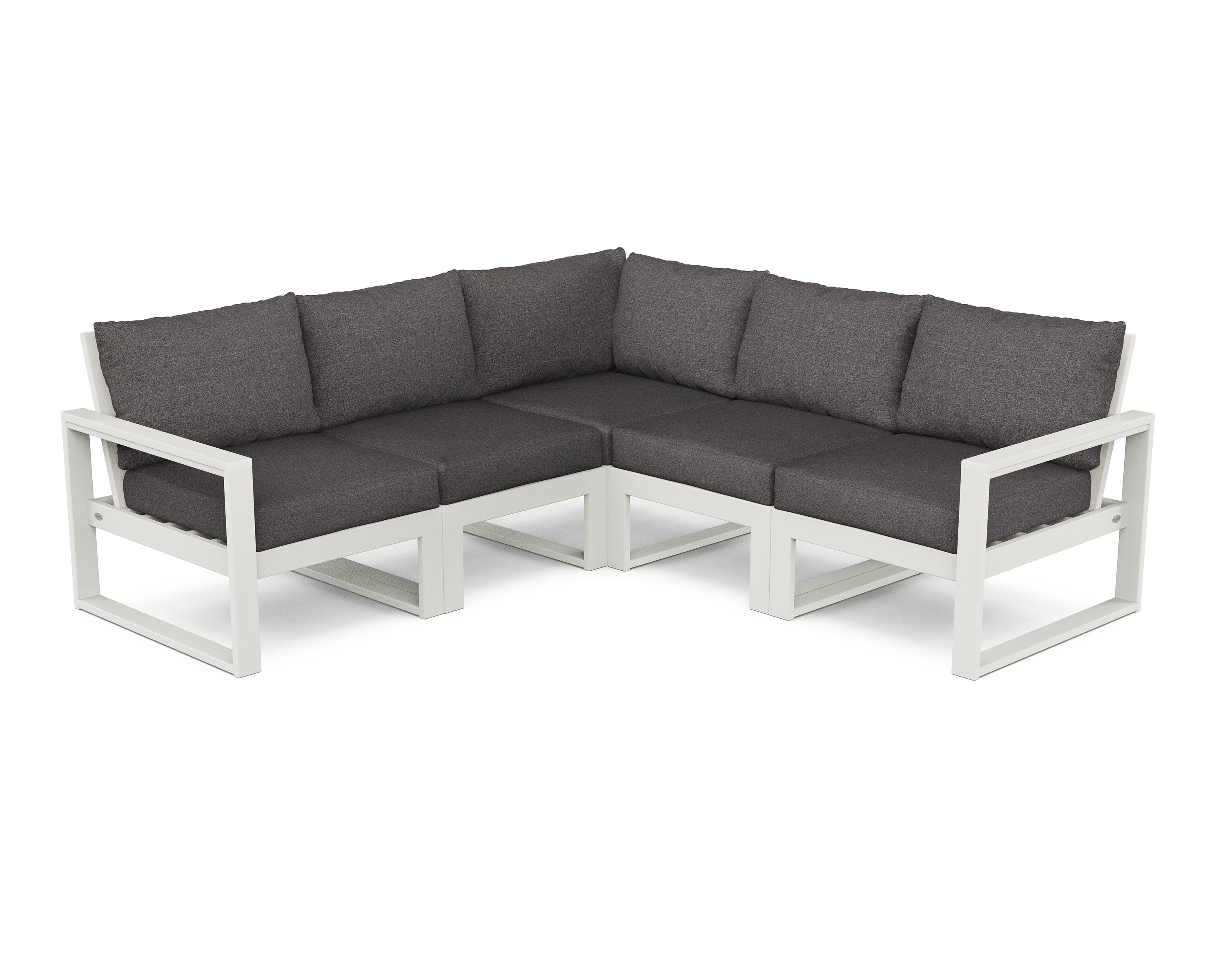 EDGE 5-Piece Modular Deep Seating Set in Vintage White / Ash Charcoal