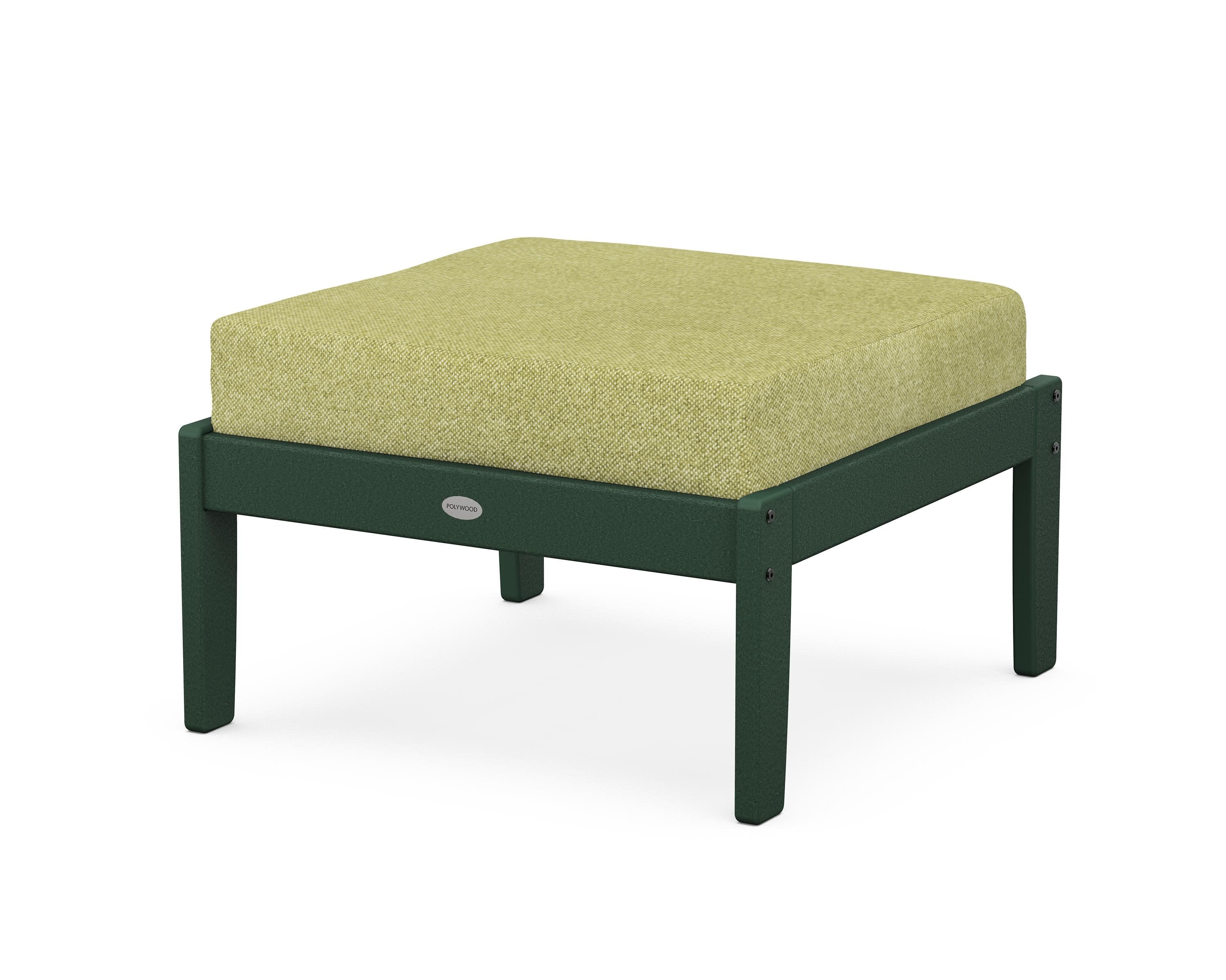 Braxton Deep Seating Ottoman in Green / Chartreuse Boucle