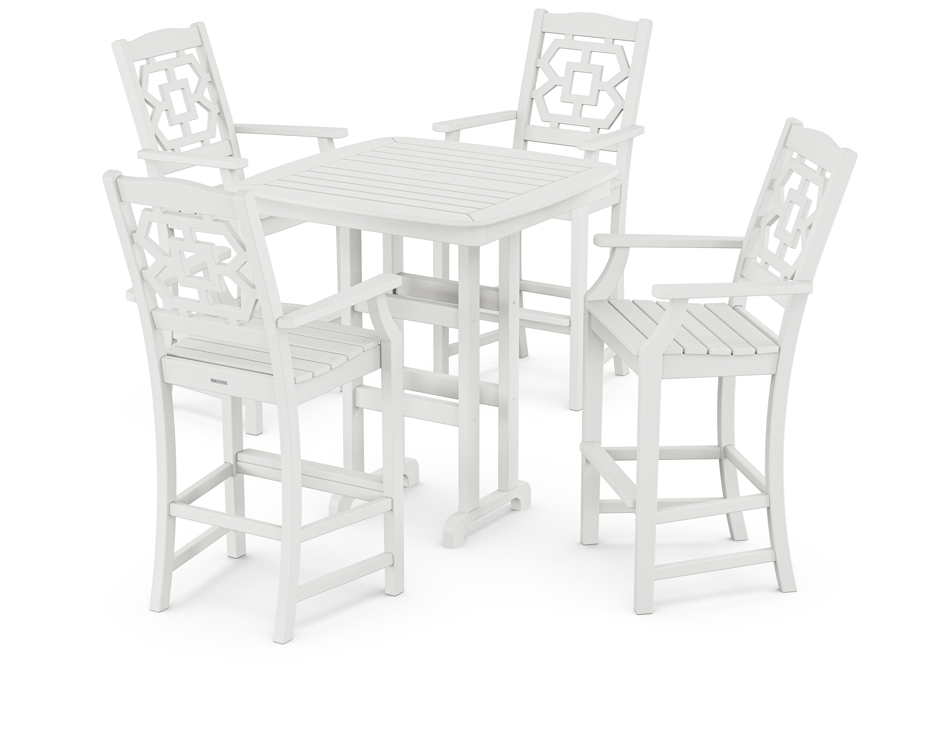 Chinoiserie 5-Piece Bar Set in White