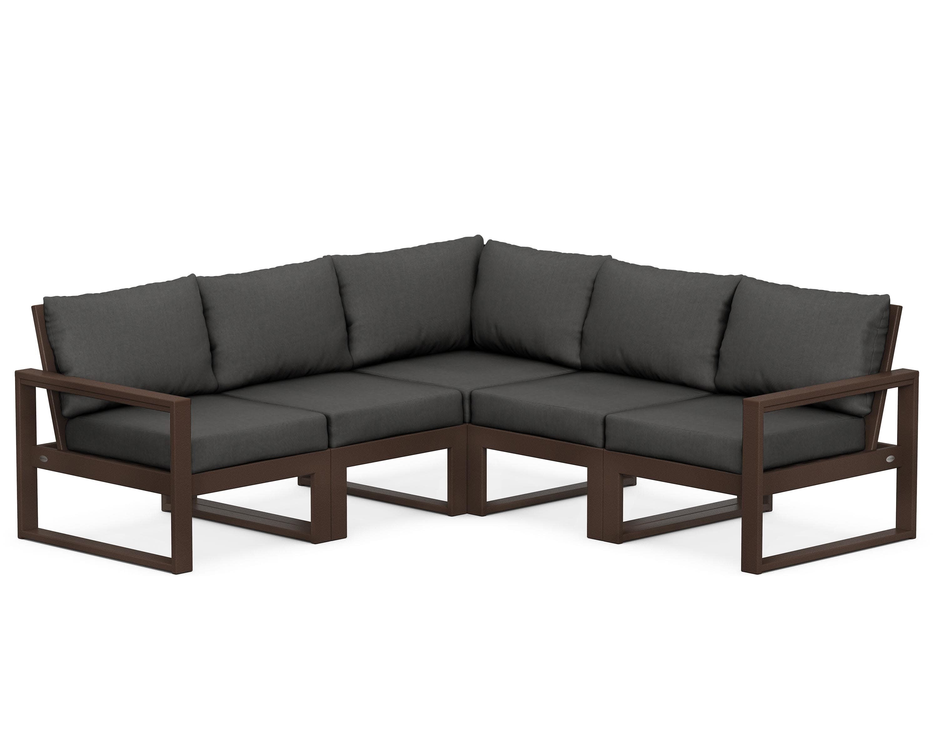 EDGE 5-Piece Modular Deep Seating Set in Mahogany / Spectrum Carbon