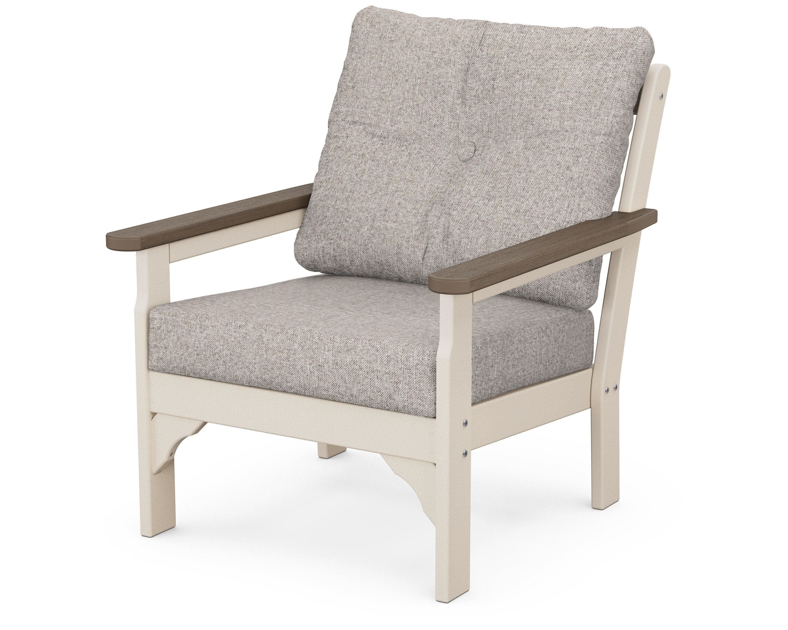 Vineyard Deep Seating Chair in Sand / Kona / Weathered Tweed