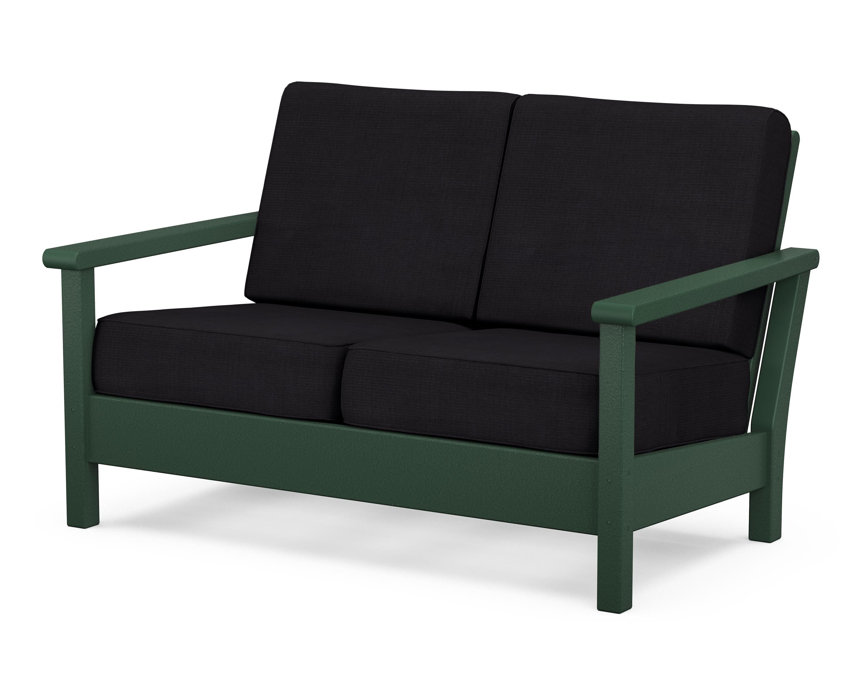 Harbour Deep Seating Loveseat in Green / Midnight Linen