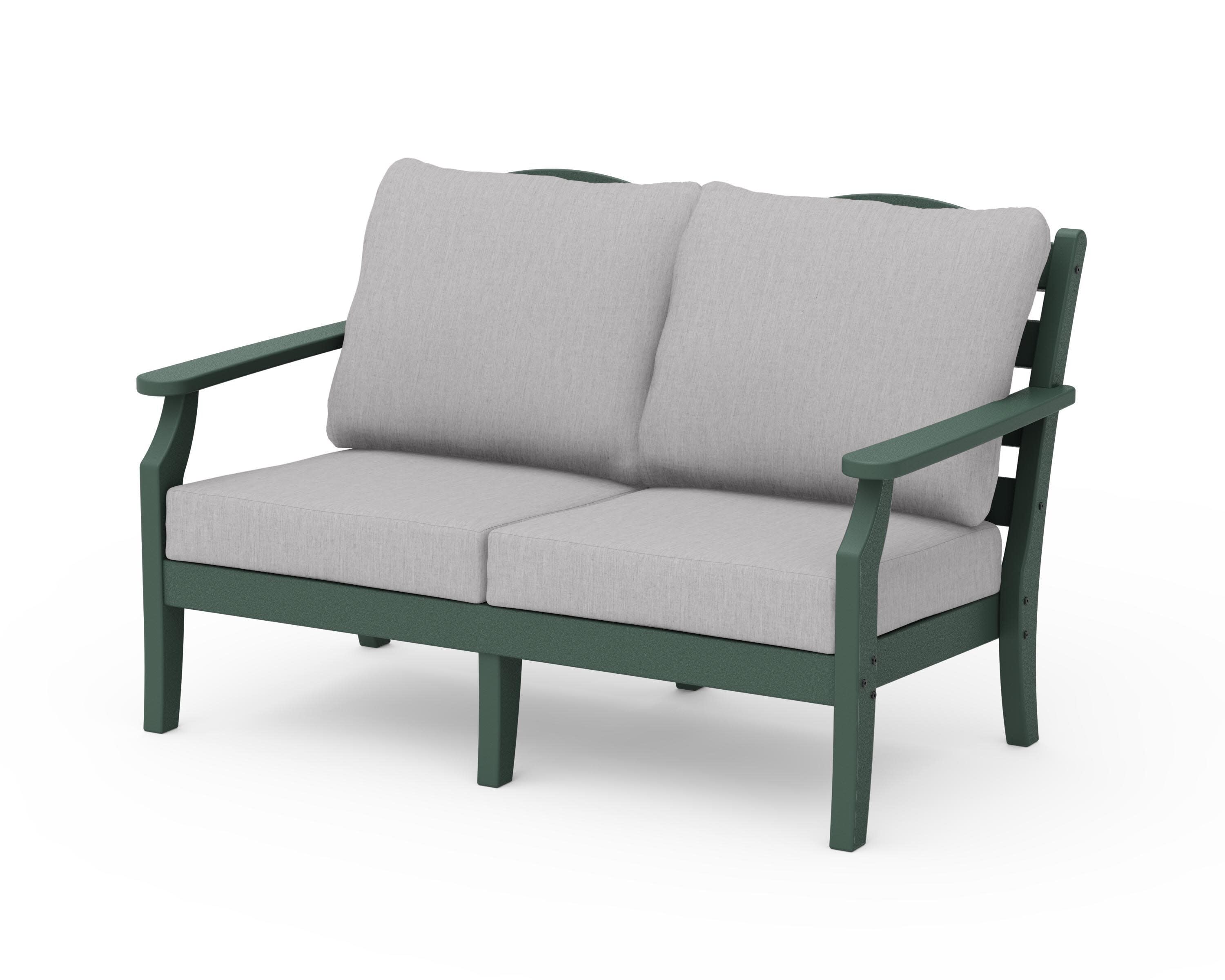 Savannah Deep Seating Loveseat in Green / Granite