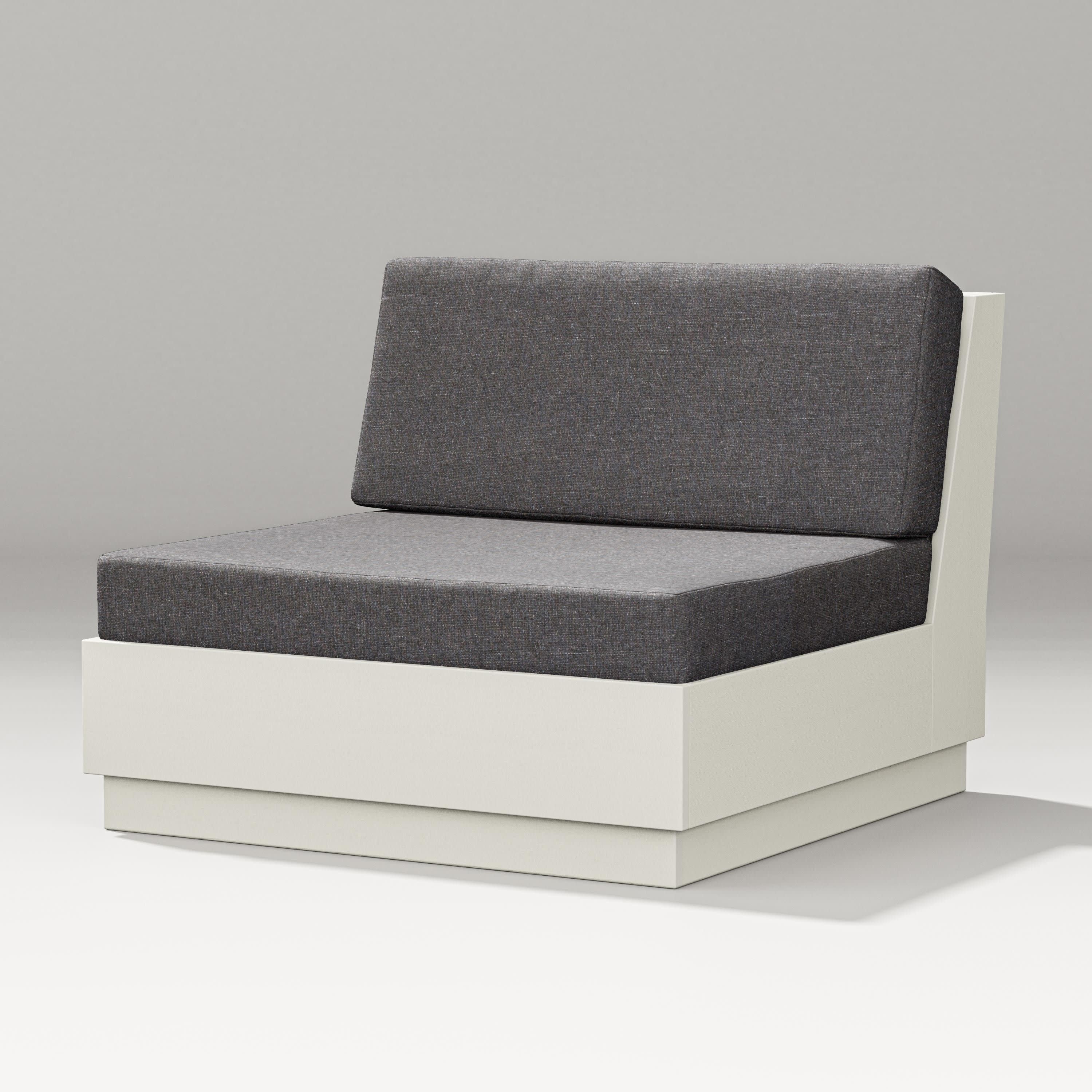 Elevate Modular Armless Chair in Vintage White / Ash Charcoal