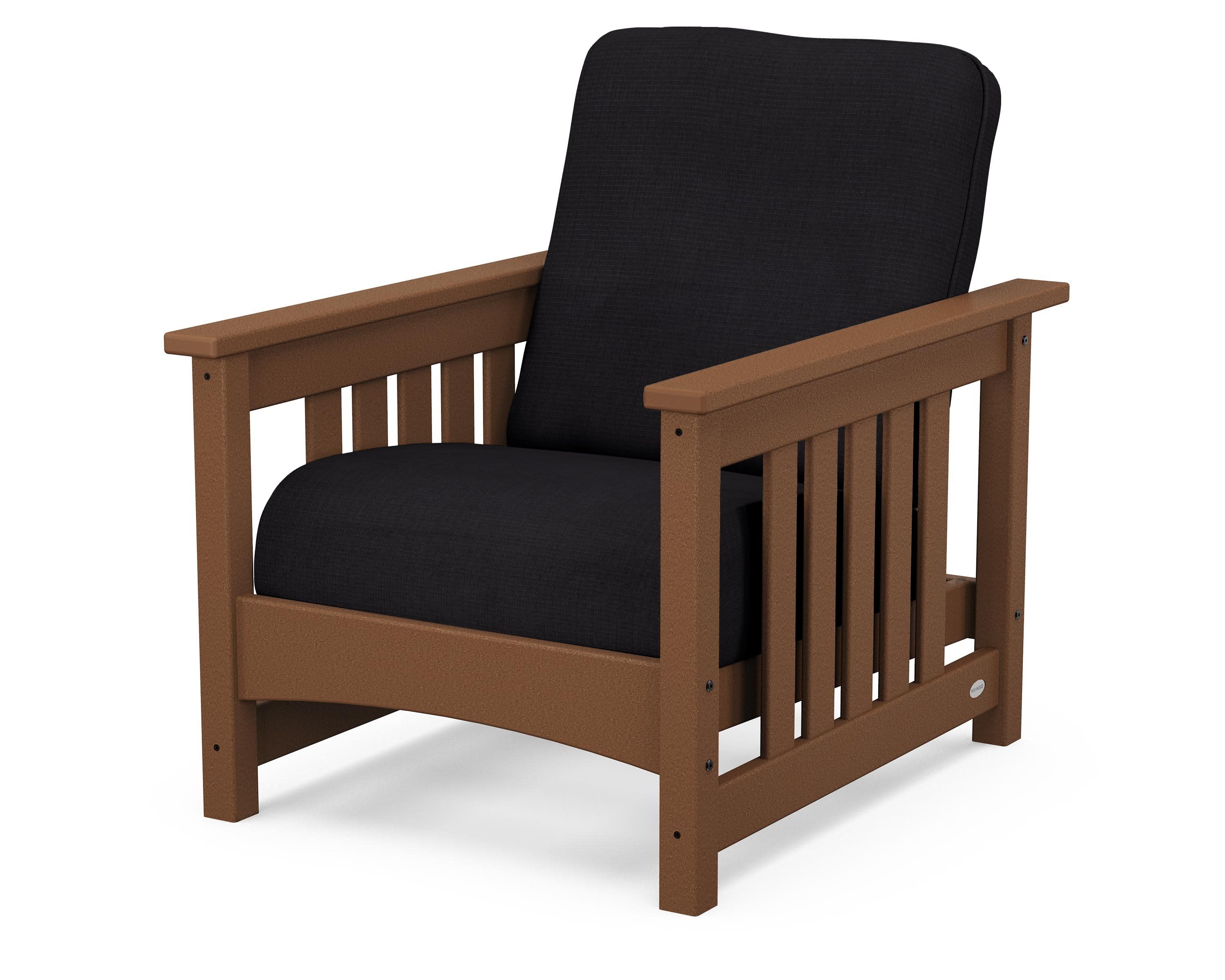 Club Mission Chair in Teak / Midnight Linen