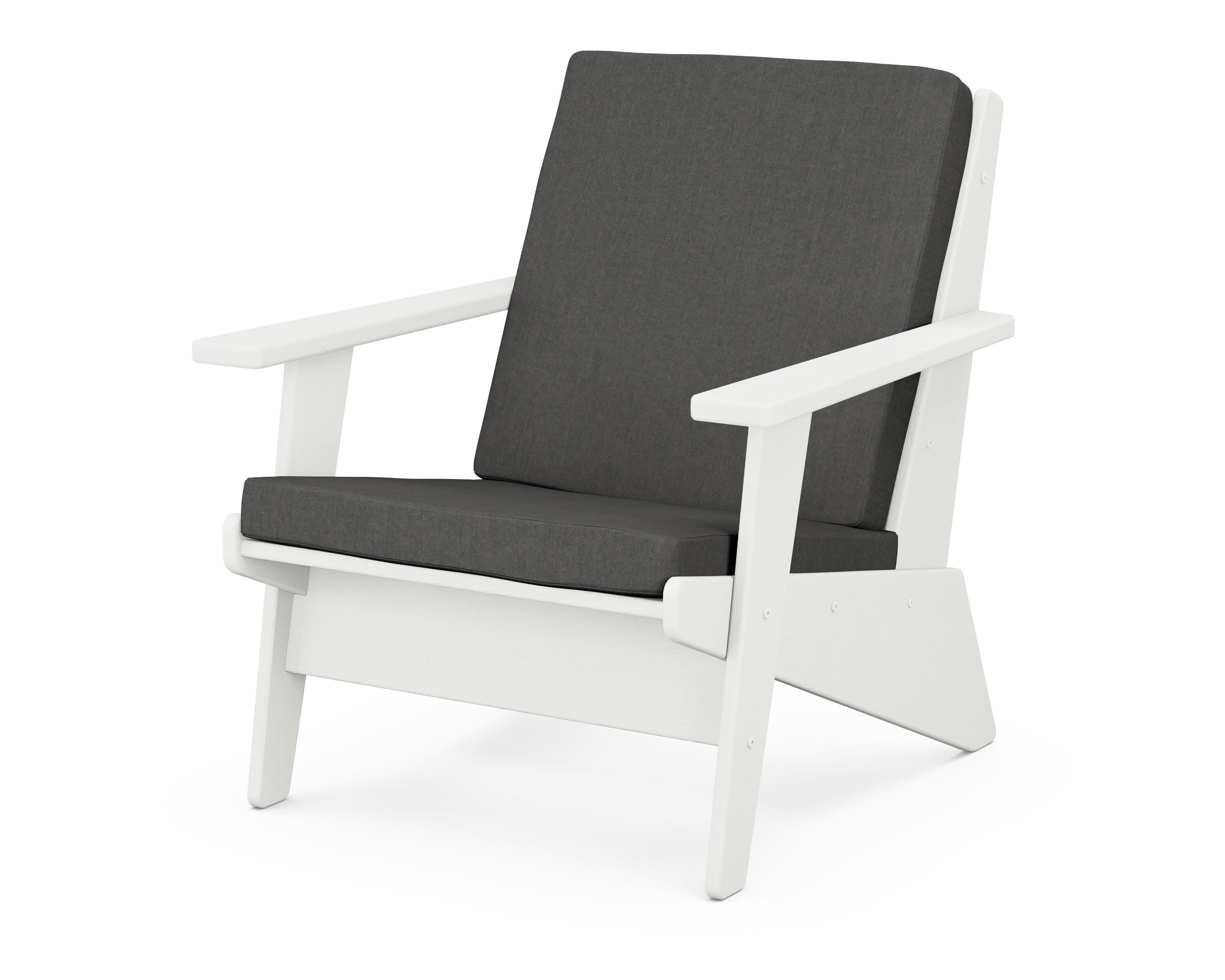 Riviera Modern Lounge Chair in Vintage White / Spectrum Carbon