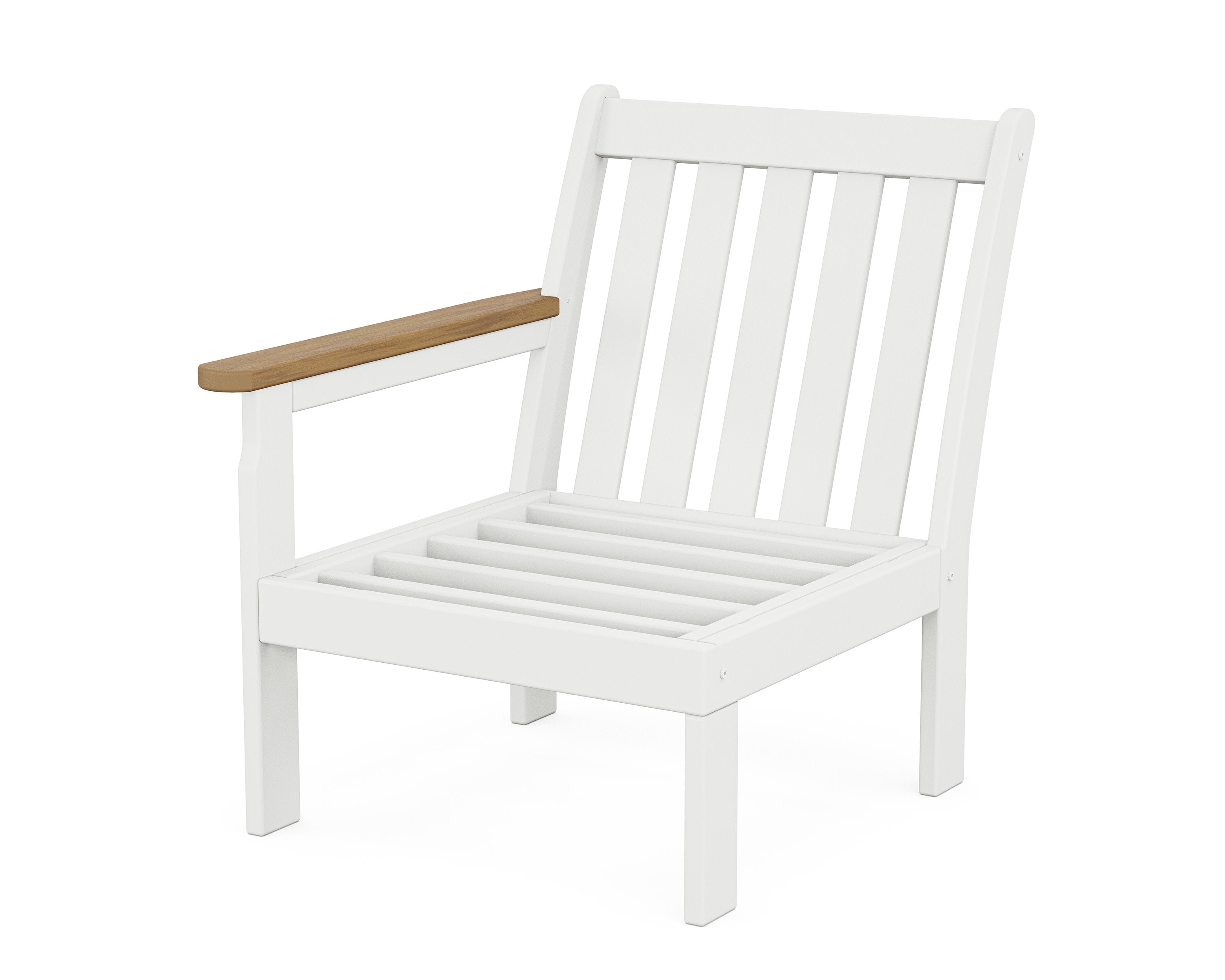 Vineyard Modular Left Arm Chair Frame in White / Natural