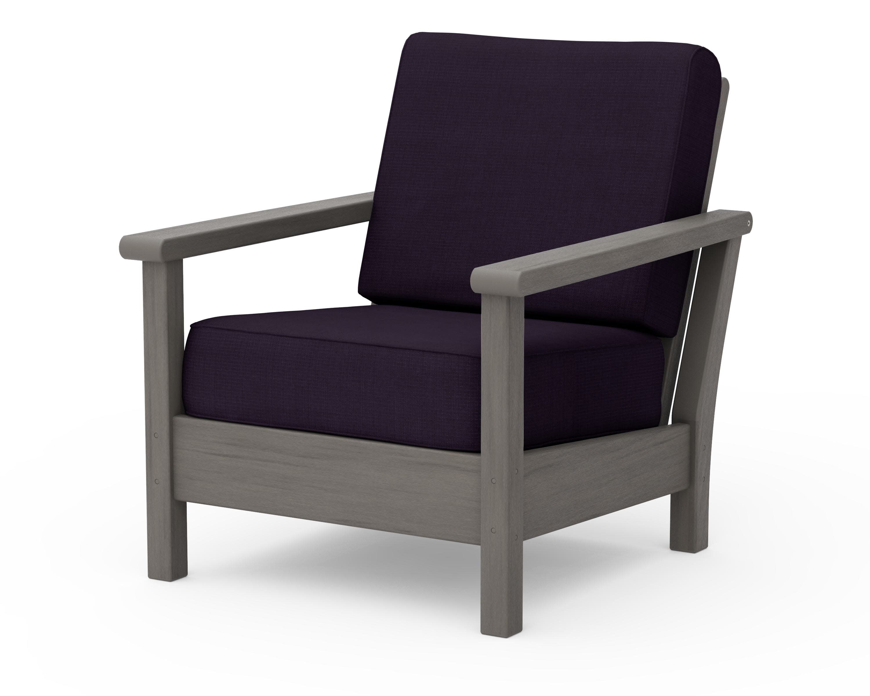 Harbour Deep Seating Chair in Driftwood / Navy Linen