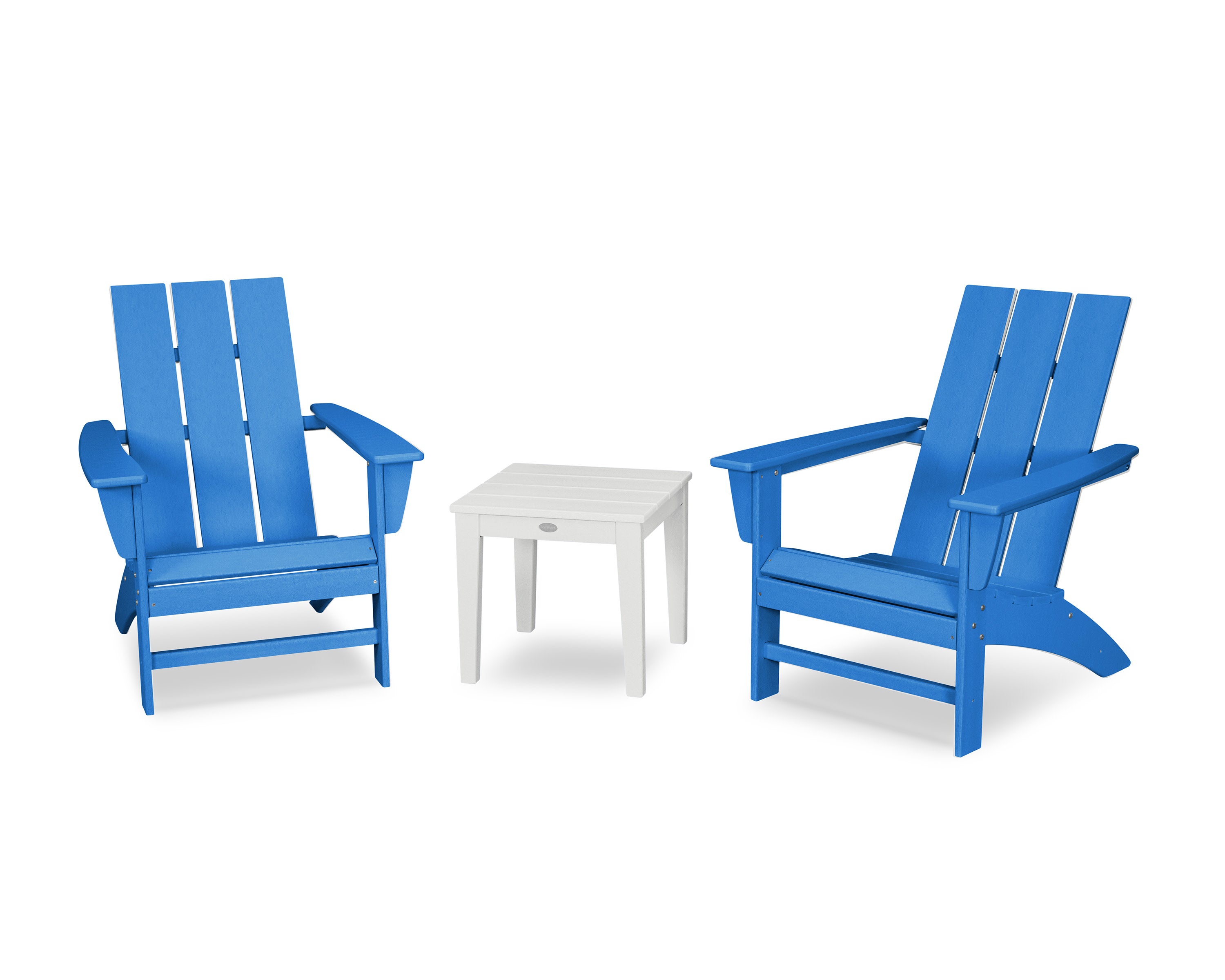 Modern Adirondack 3-Piece Set in Pacific Blue / White