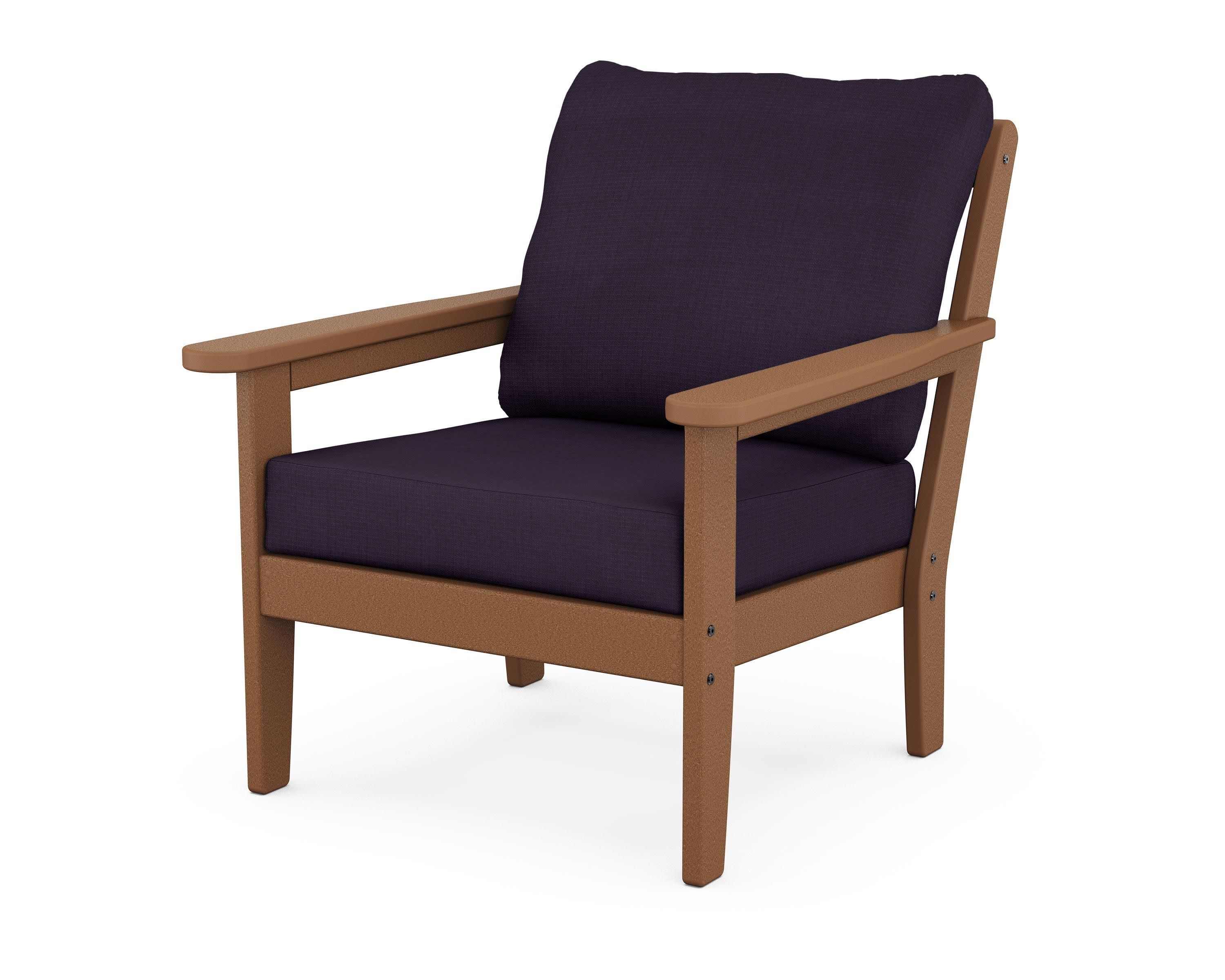 Cottage Deep Seating Chair in Teak / Navy Linen