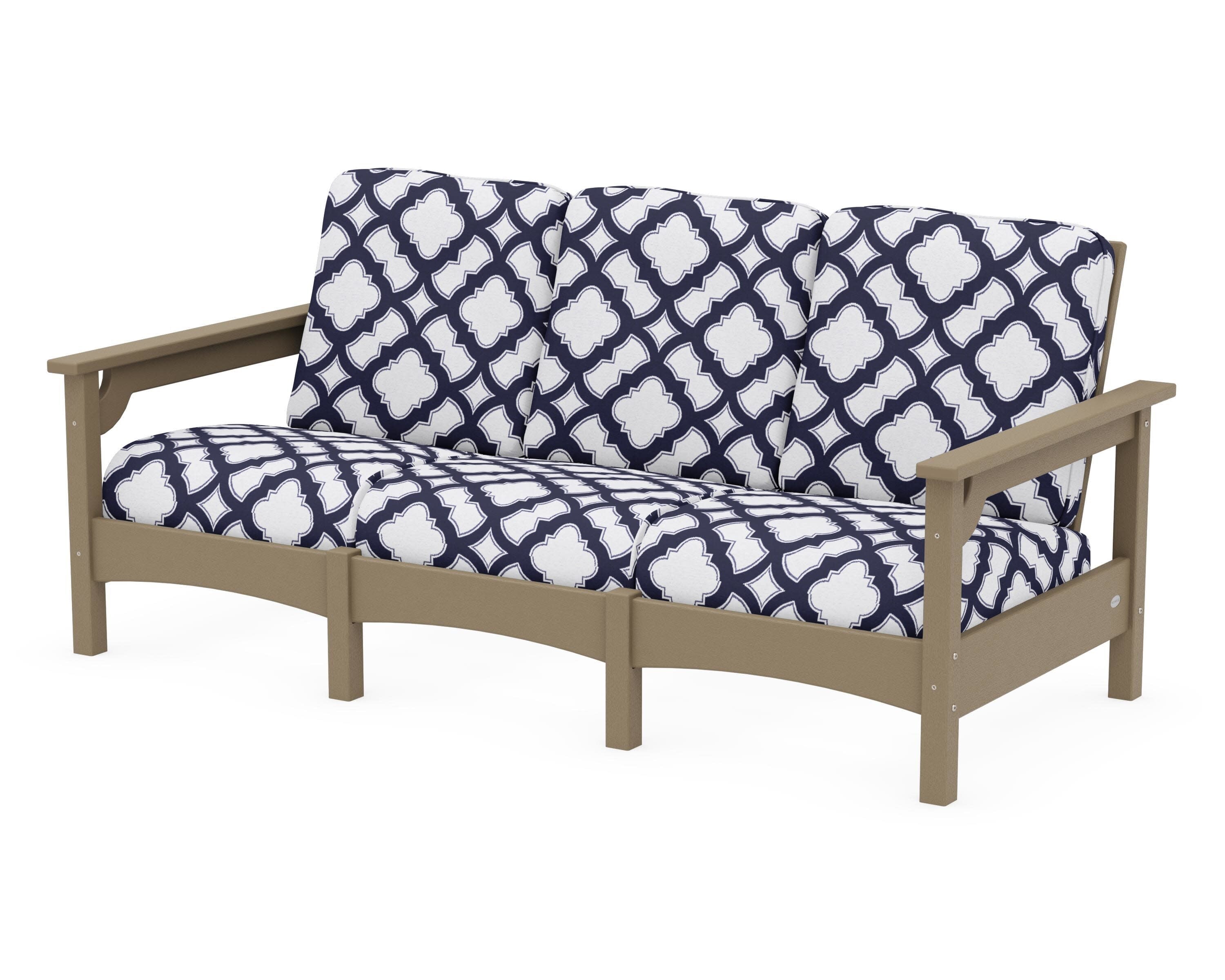 Club Sofa in Vintage Sahara / Trellis Navy