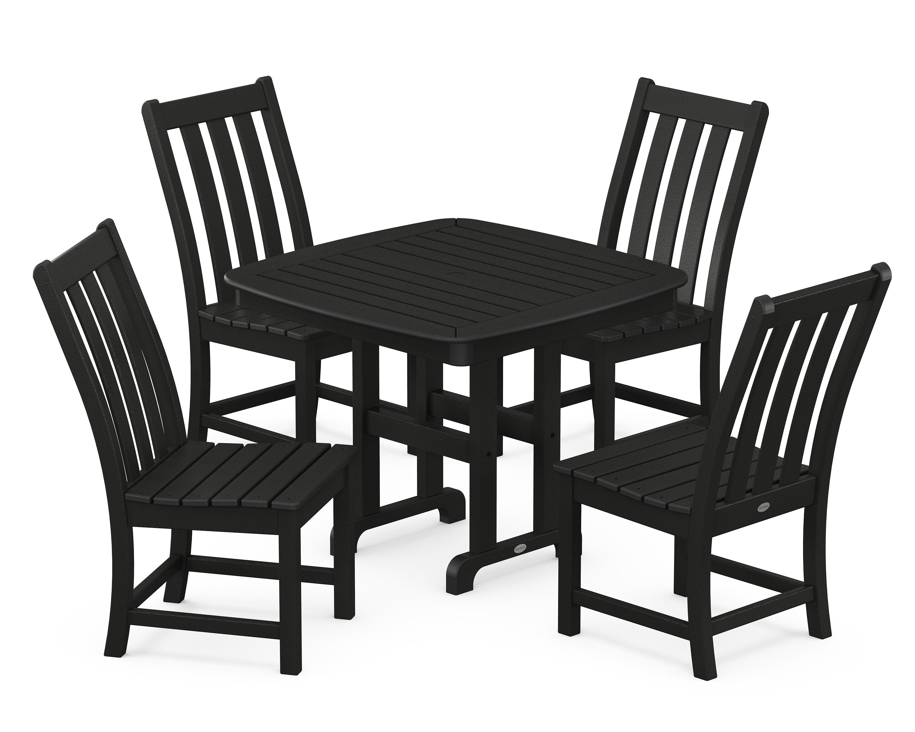 Vineyard 5-Piece Side Chair Dining Set in Black