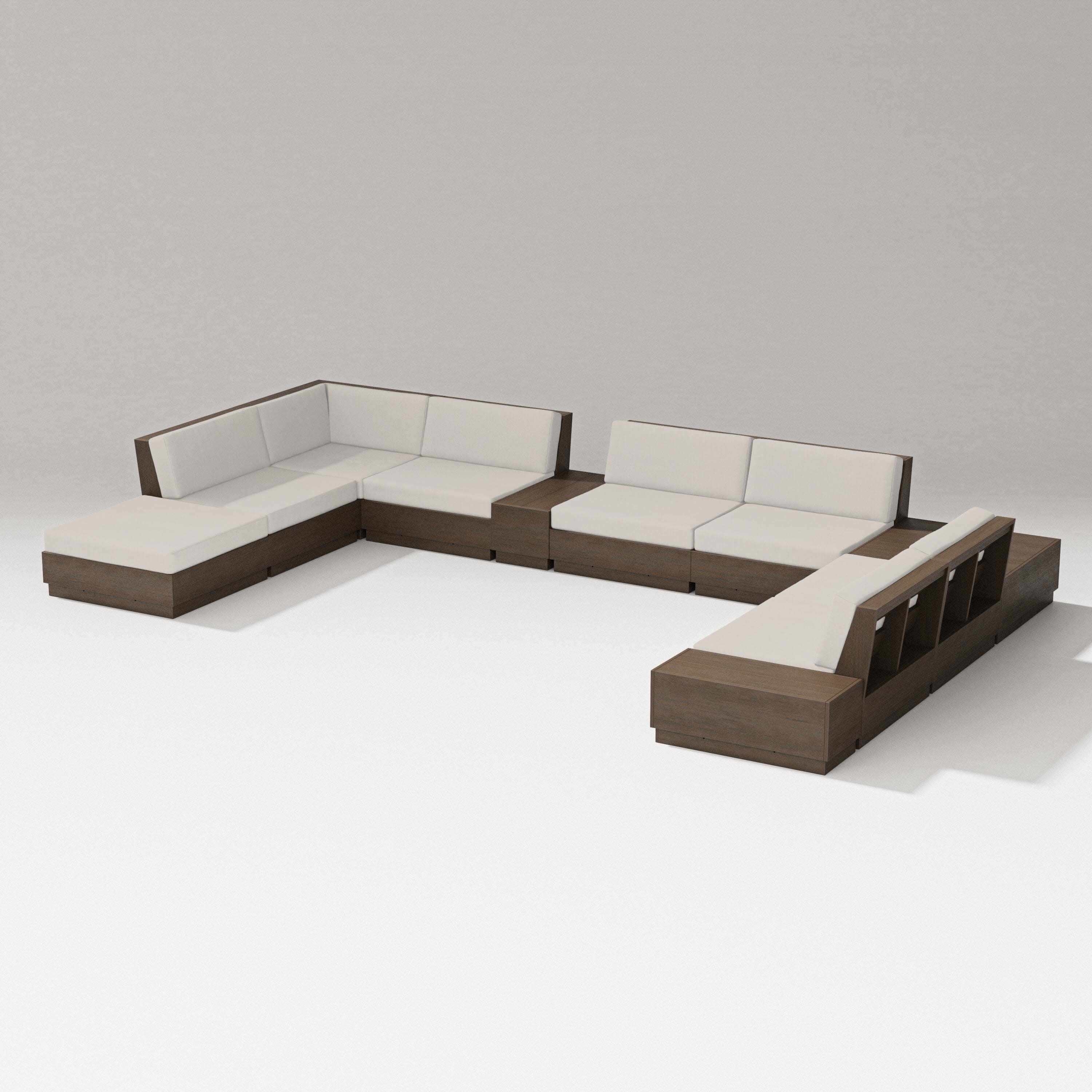 Elevate 11-Piece Conversation Sectional Set in Kona / Cast Ash