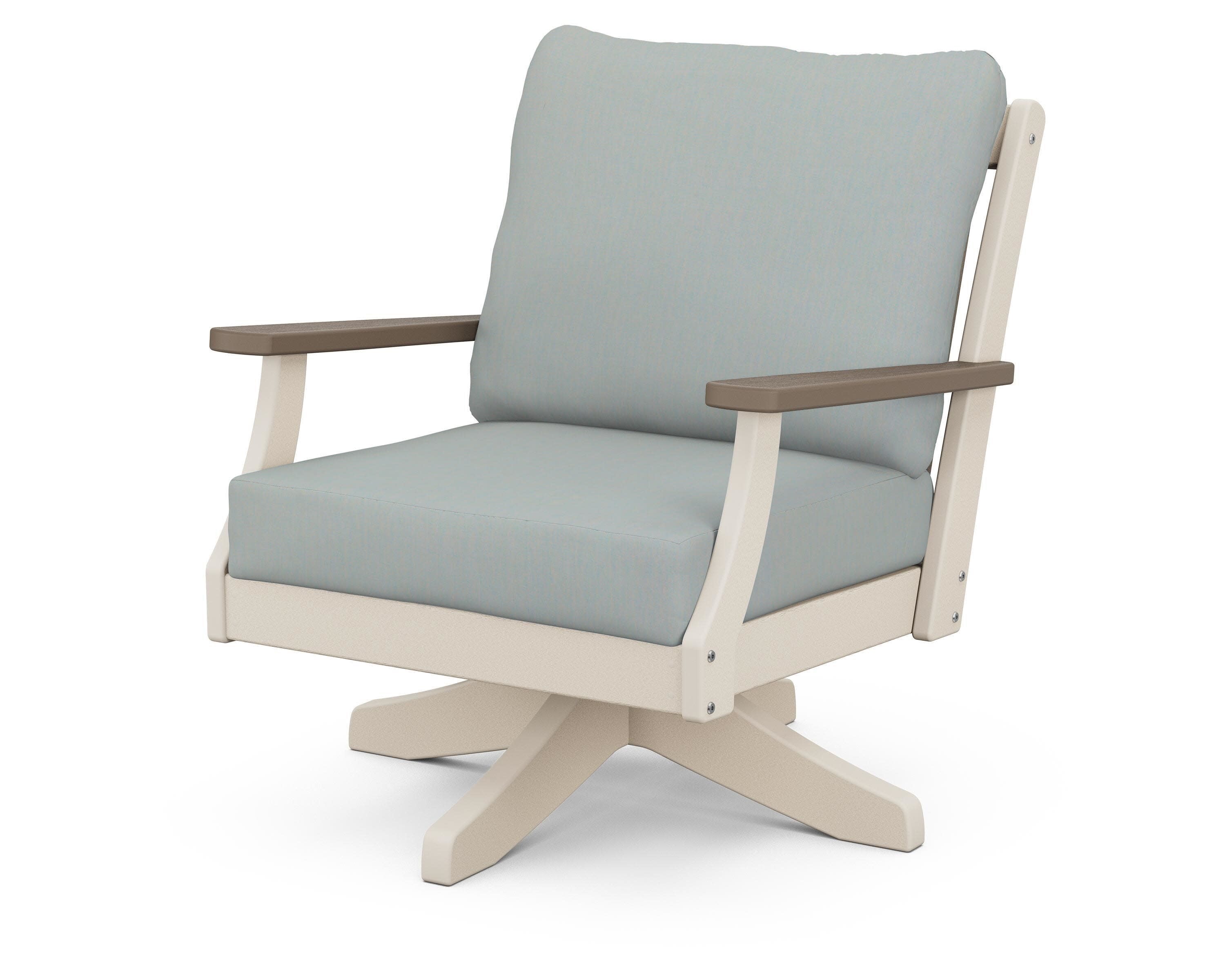 Braxton Deep Seating Swivel Chair in Sand / Kona / Spa