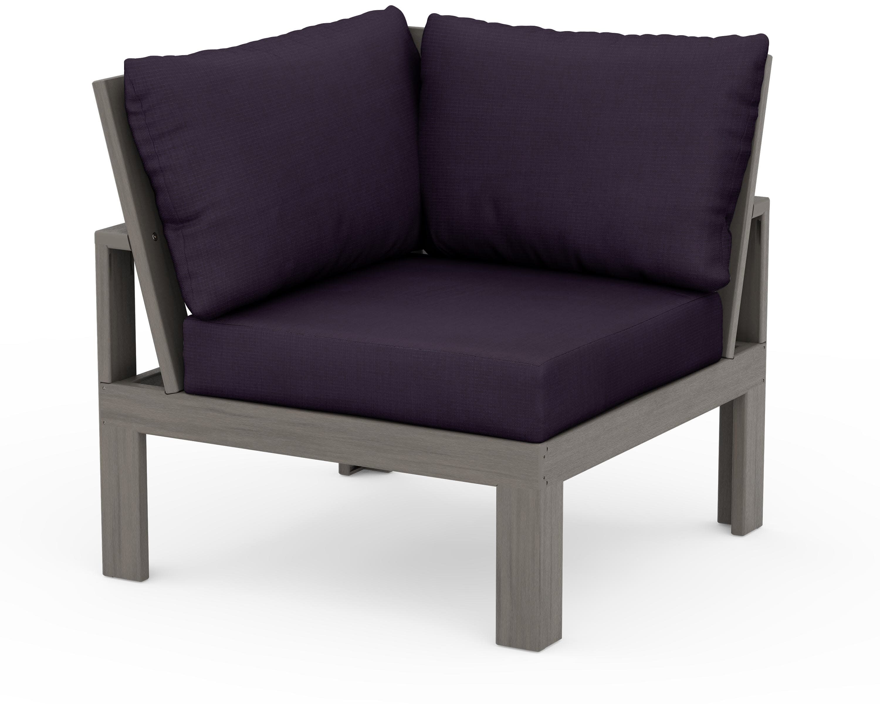 Modular Corner Chair in Driftwood / Navy Linen