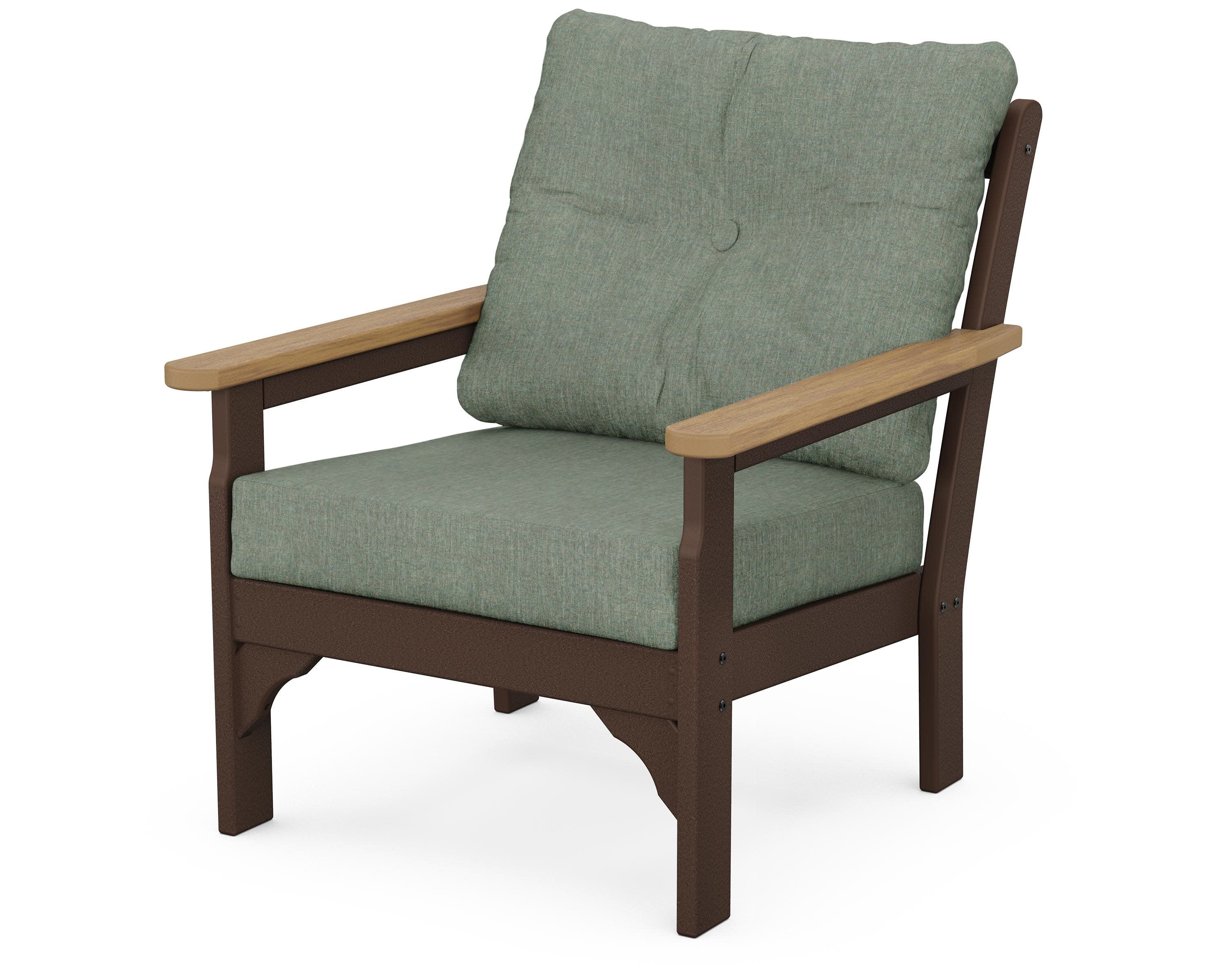 Vineyard Deep Seating Chair in Mahogany / Natural / Cast Sage