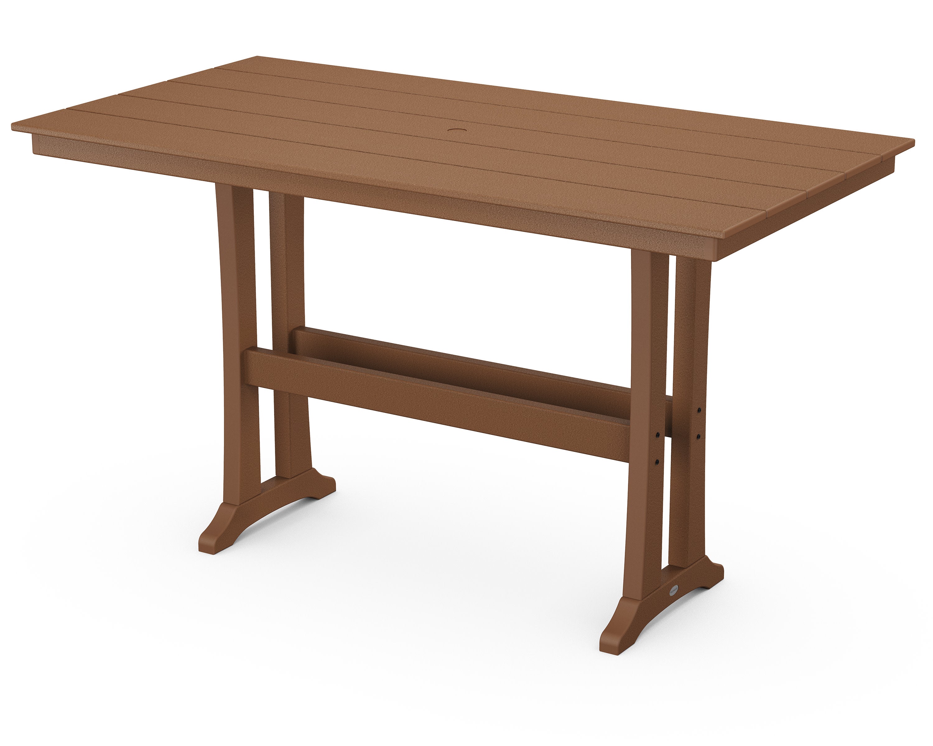 Farmhouse Trestle 37" x 72" Bar Table in Teak