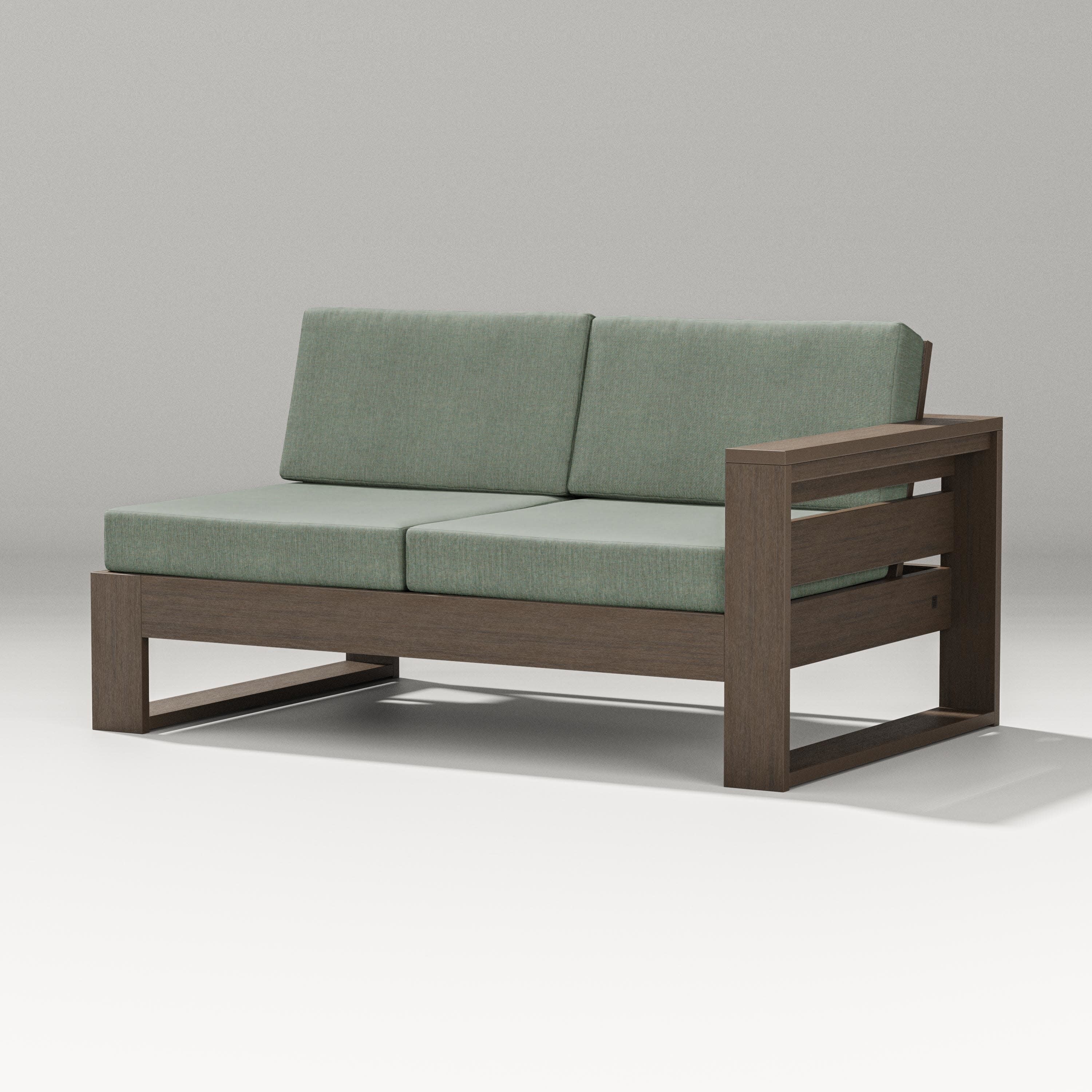 Latitude Modular Right Arm Loveseat in Kona / Cast Sage