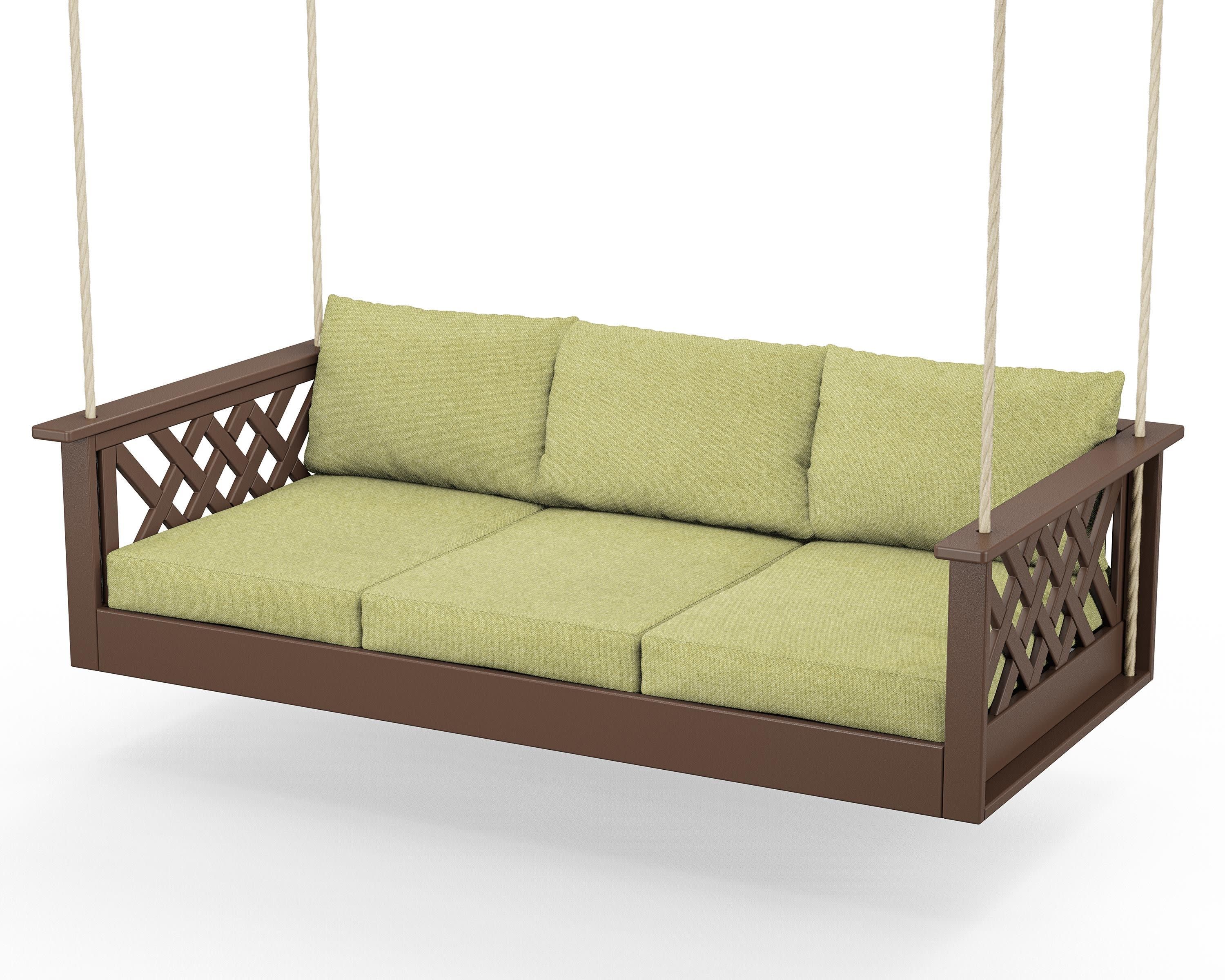 Wovendale Daybed Swing in Mahogany / Chartreuse Boucle
