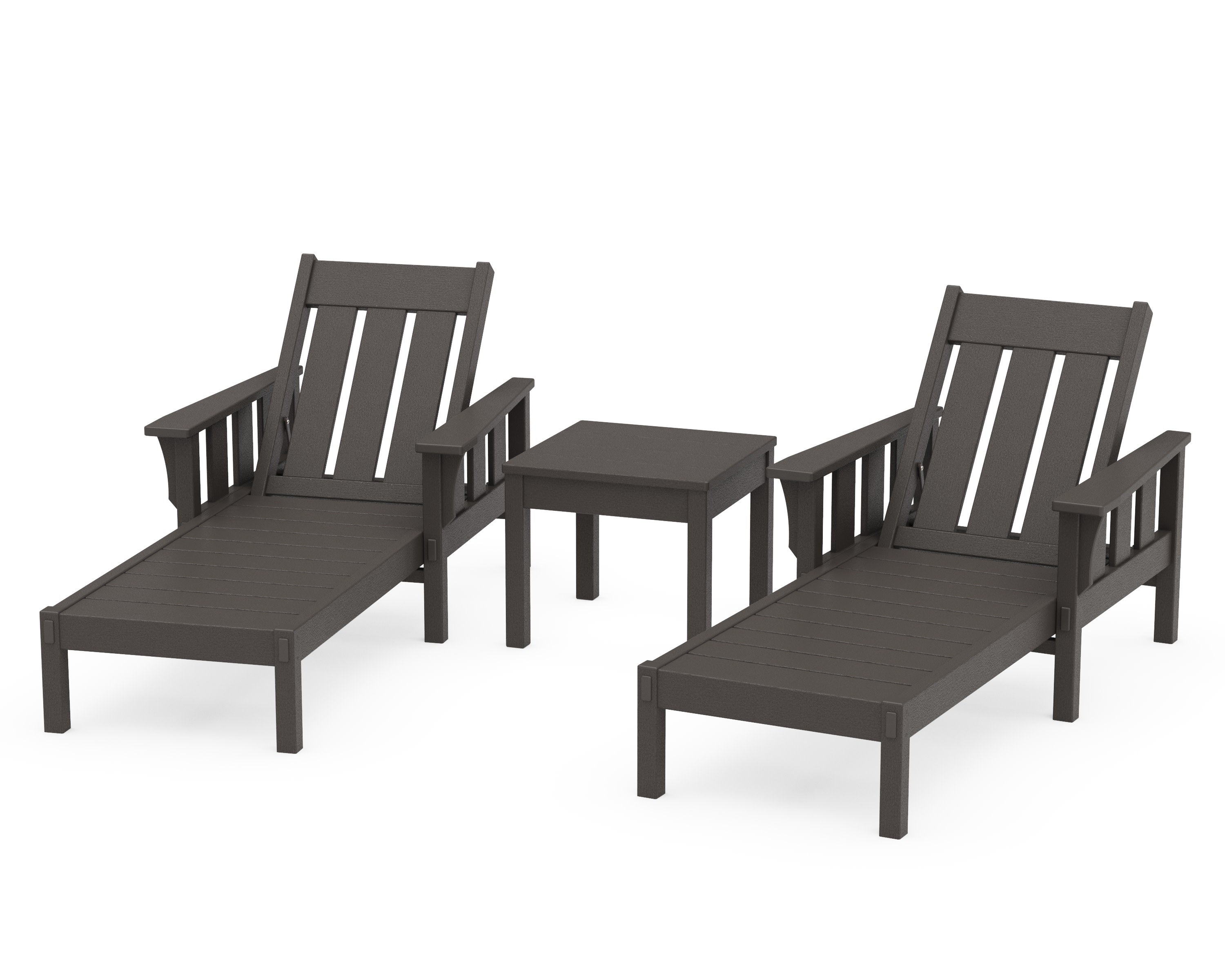 Acadia 3-Piece Chaise Set in Vintage Coffee