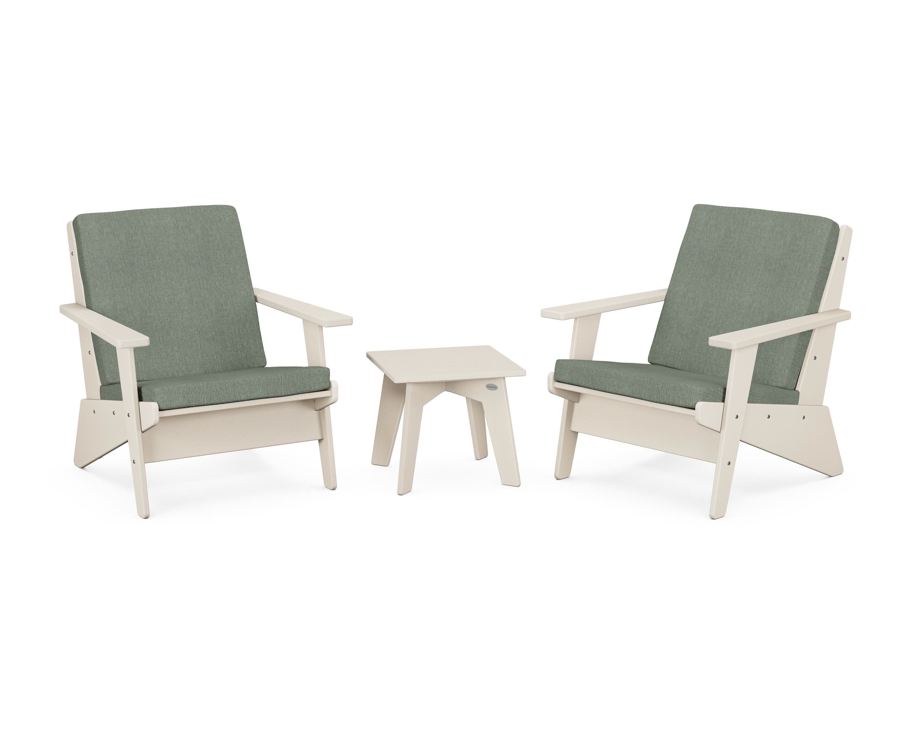 Riviera Modern Lounge 3-Piece Set in Sand / Cast Sage